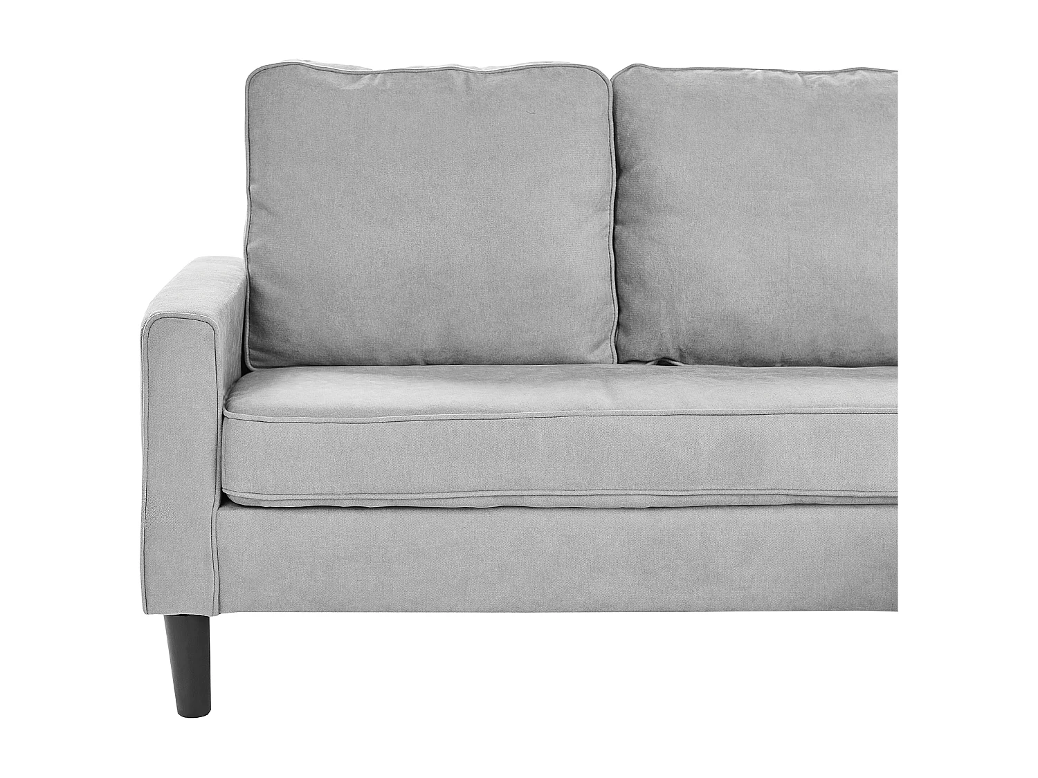 Canapé 3 places AVESTA Tissu Gris clair avec ottoman