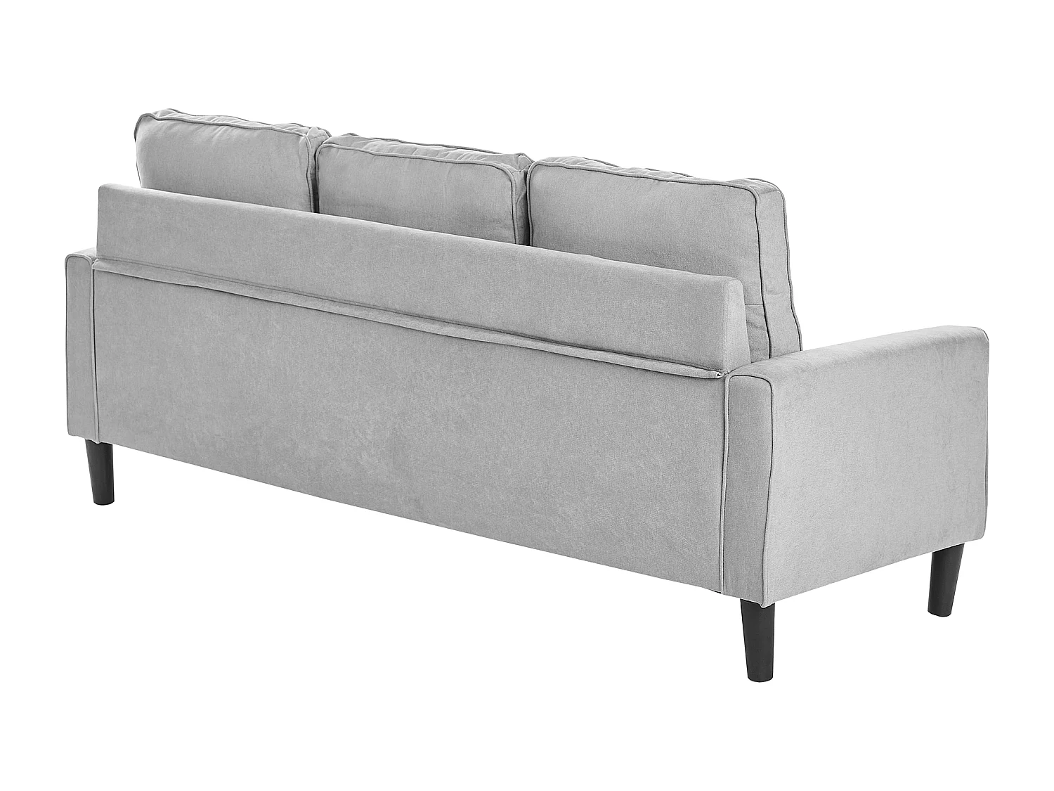 Canapé 3 places AVESTA Tissu Gris clair avec ottoman