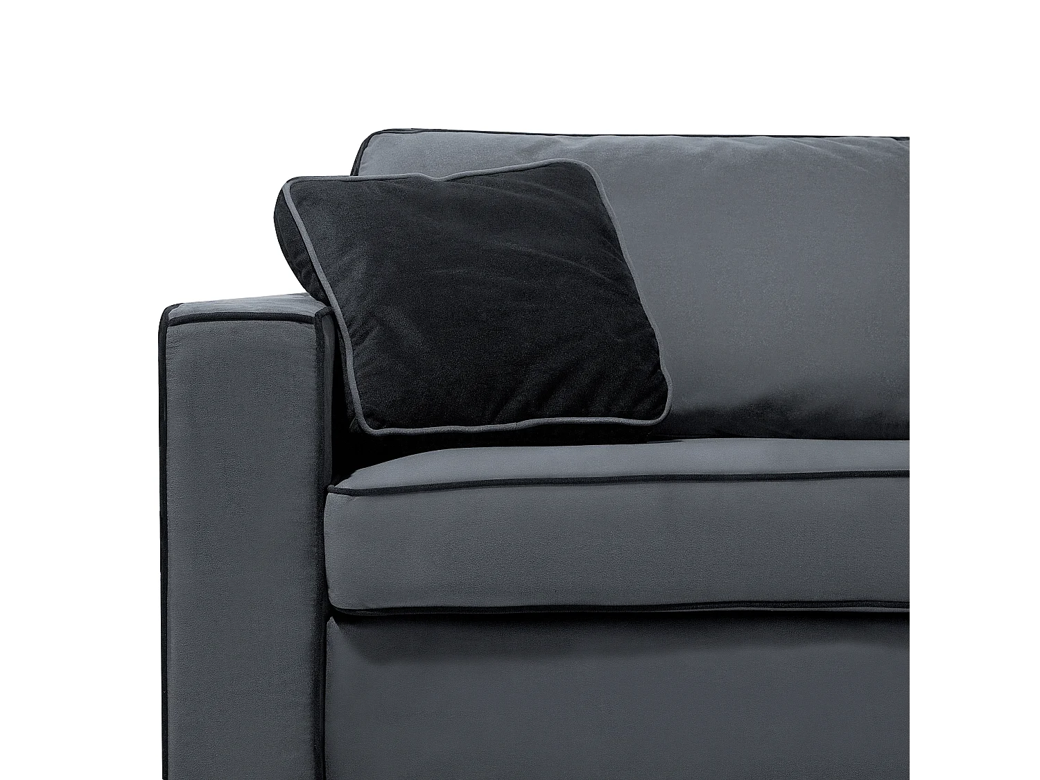 Bank FALUN Fluweel Grijs 3-zitter