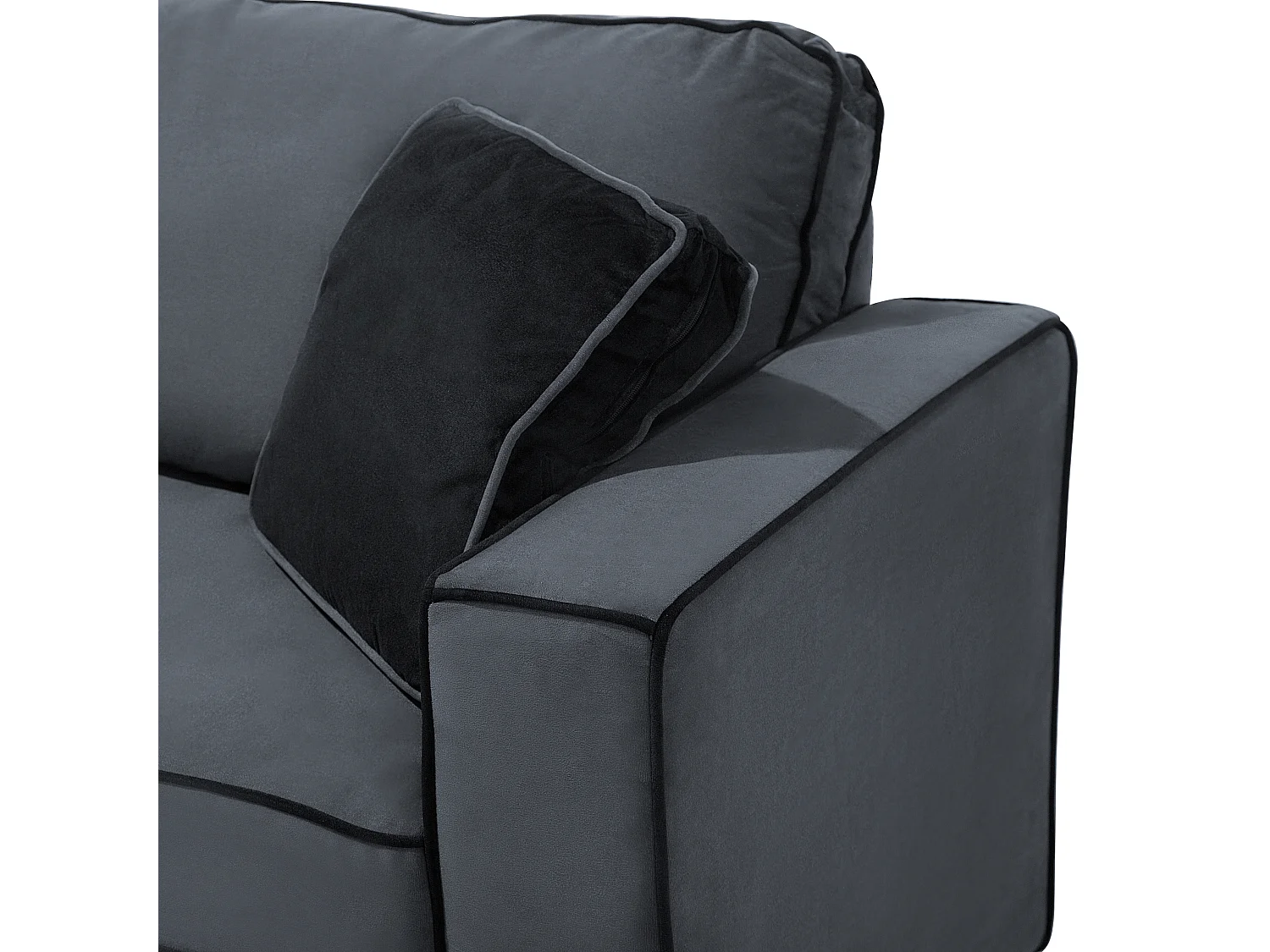 Bank FALUN Fluweel Grijs 3-zitter