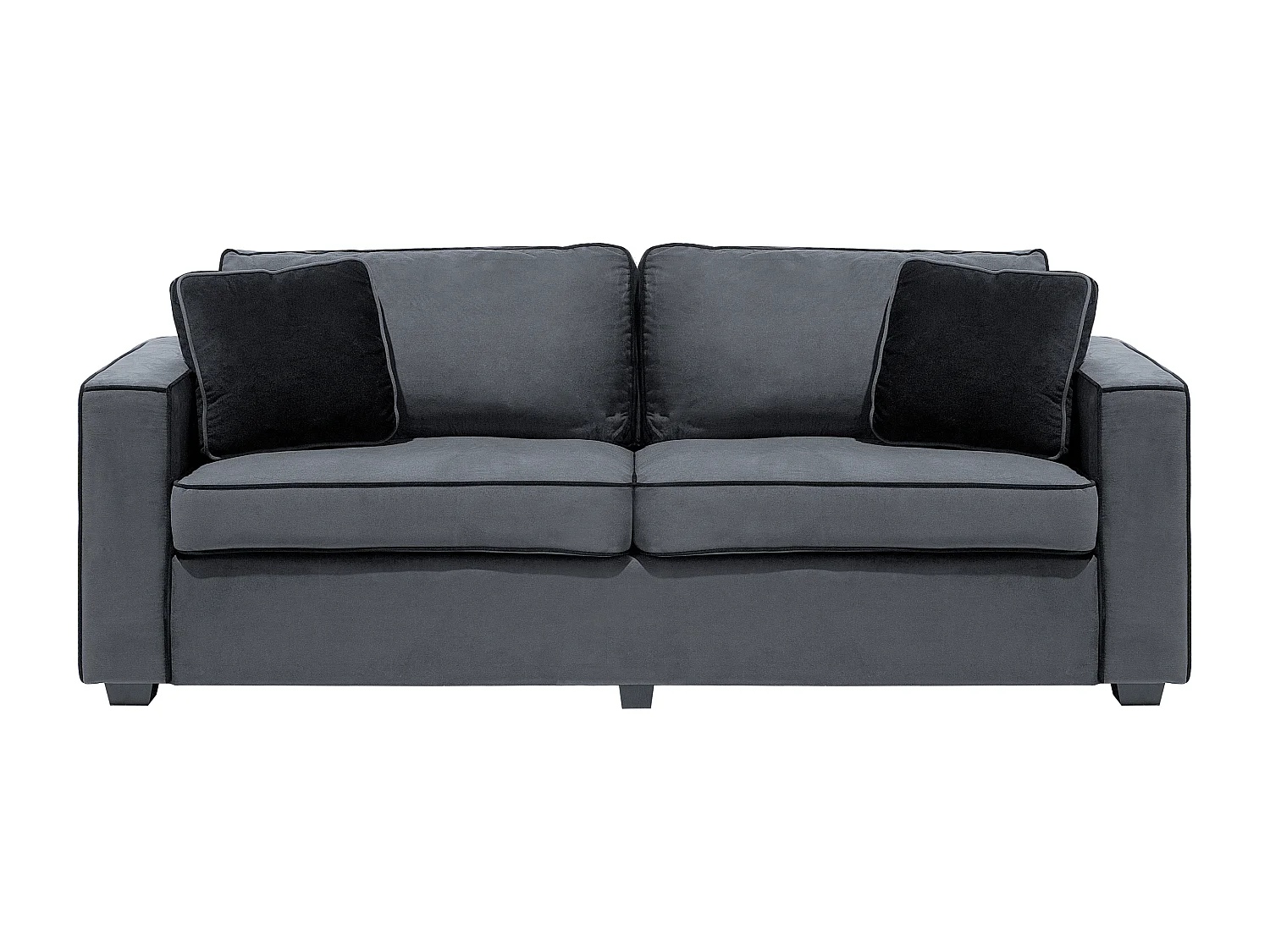 Sofa FALUN Welur Szary dla 3 osób