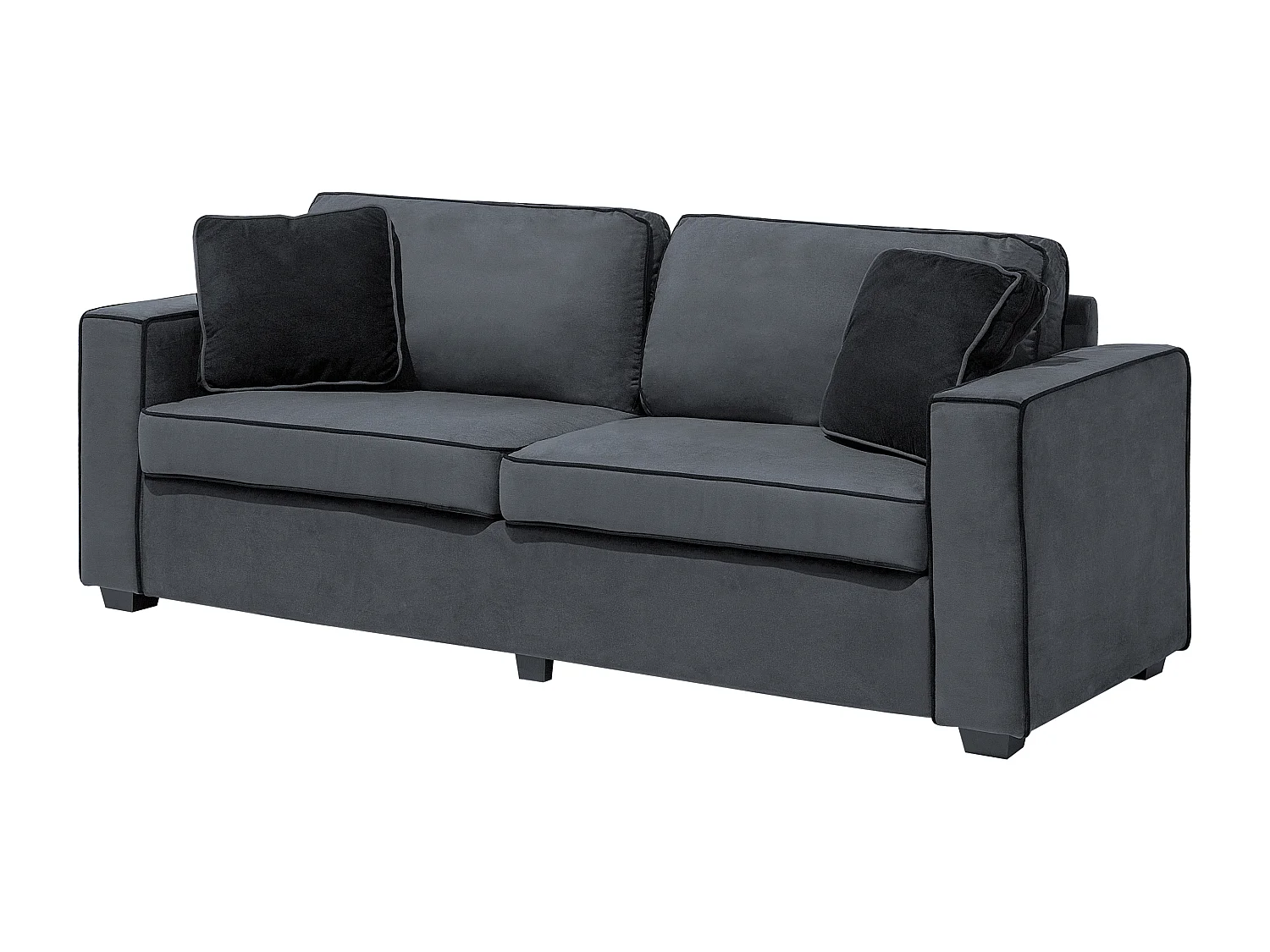 Sofa FALUN Welur Szary dla 3 osób