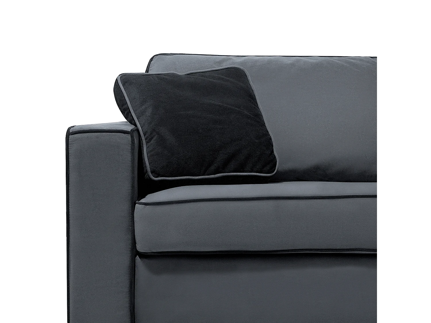 Sofa FALUN Welur Szary dla 3 osób