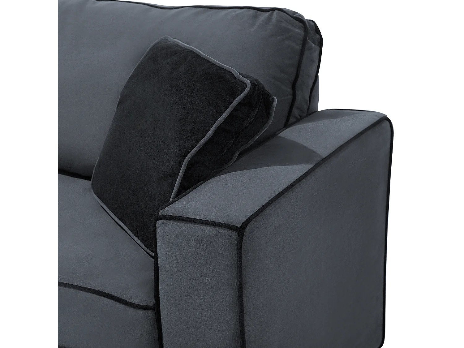 Sofa FALUN Welur Szary dla 3 osób