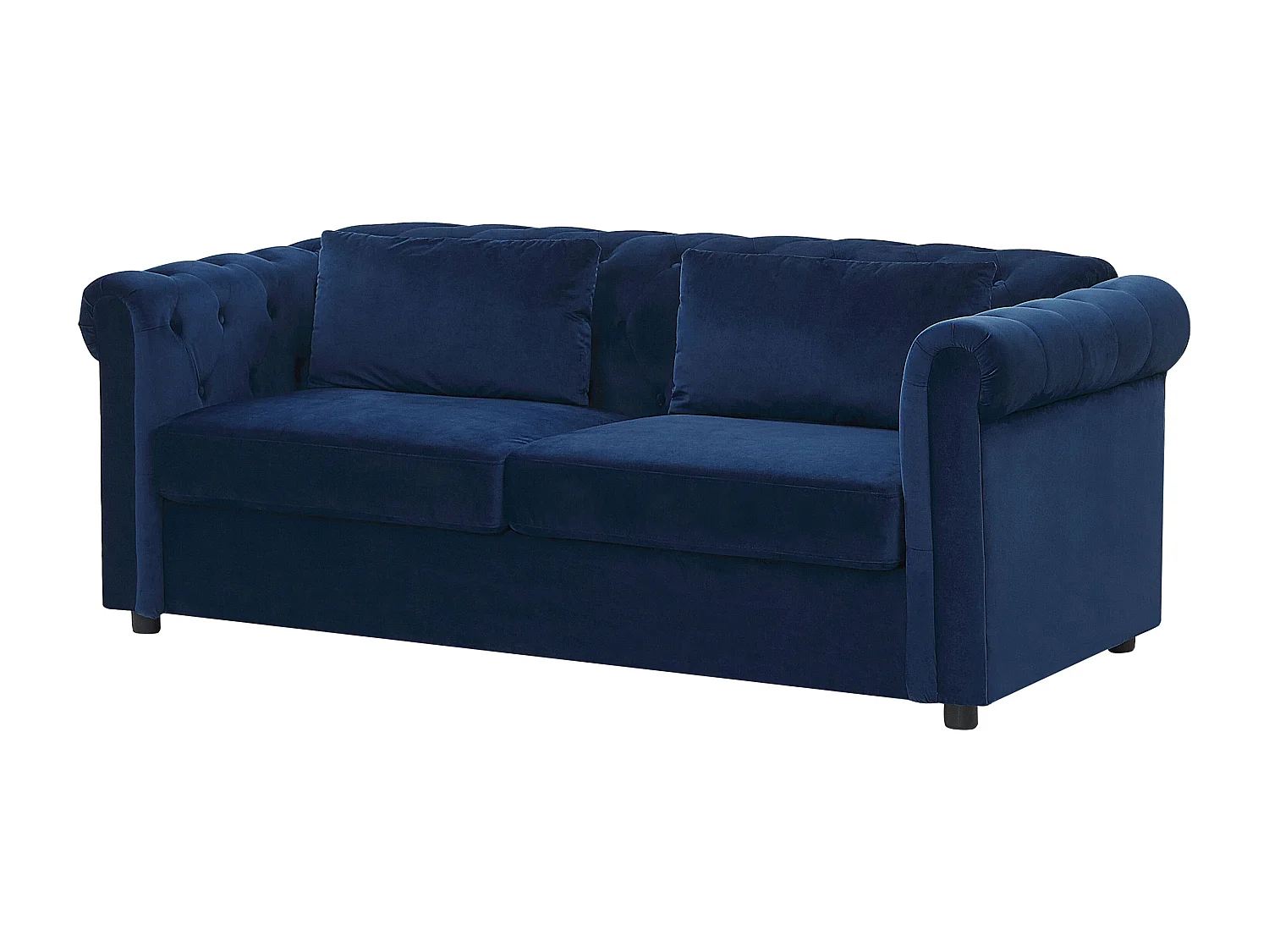 Divano letto CHESTERFIELD Velluto Blu 3 posti