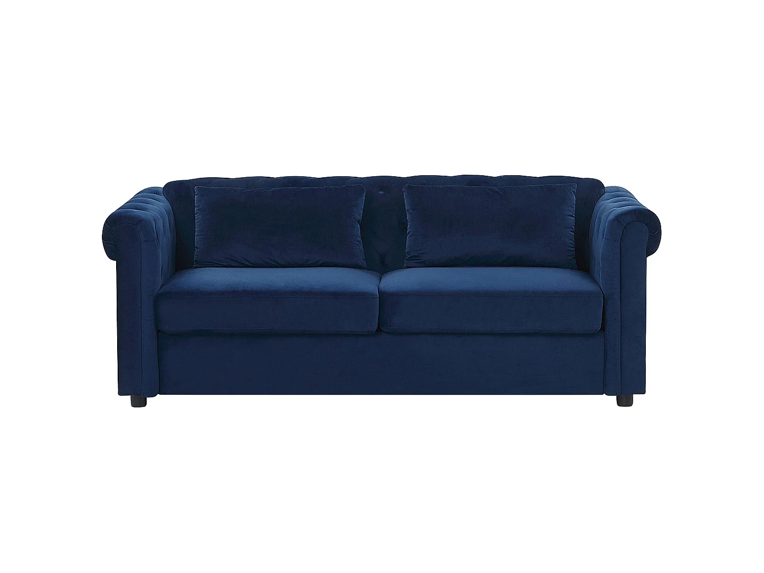 Schlafsofa CHESTERFIELD Samtstoff Blau 3-Sitzer