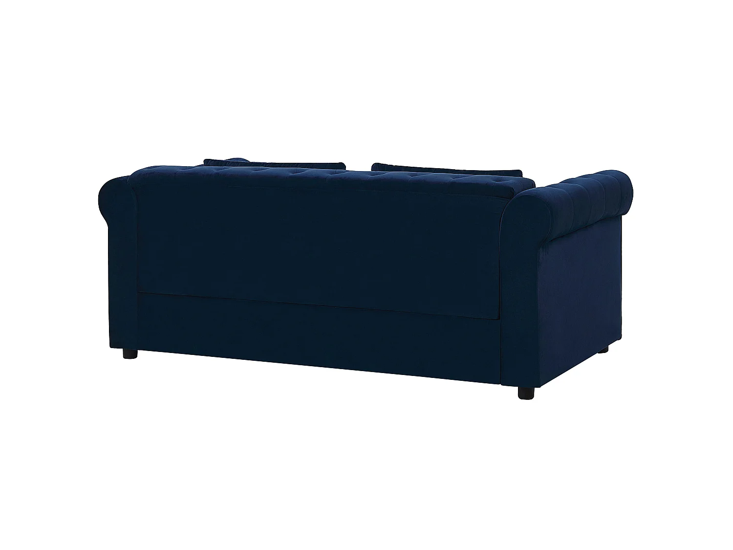 Schlafsofa CHESTERFIELD Samtstoff Blau 3-Sitzer