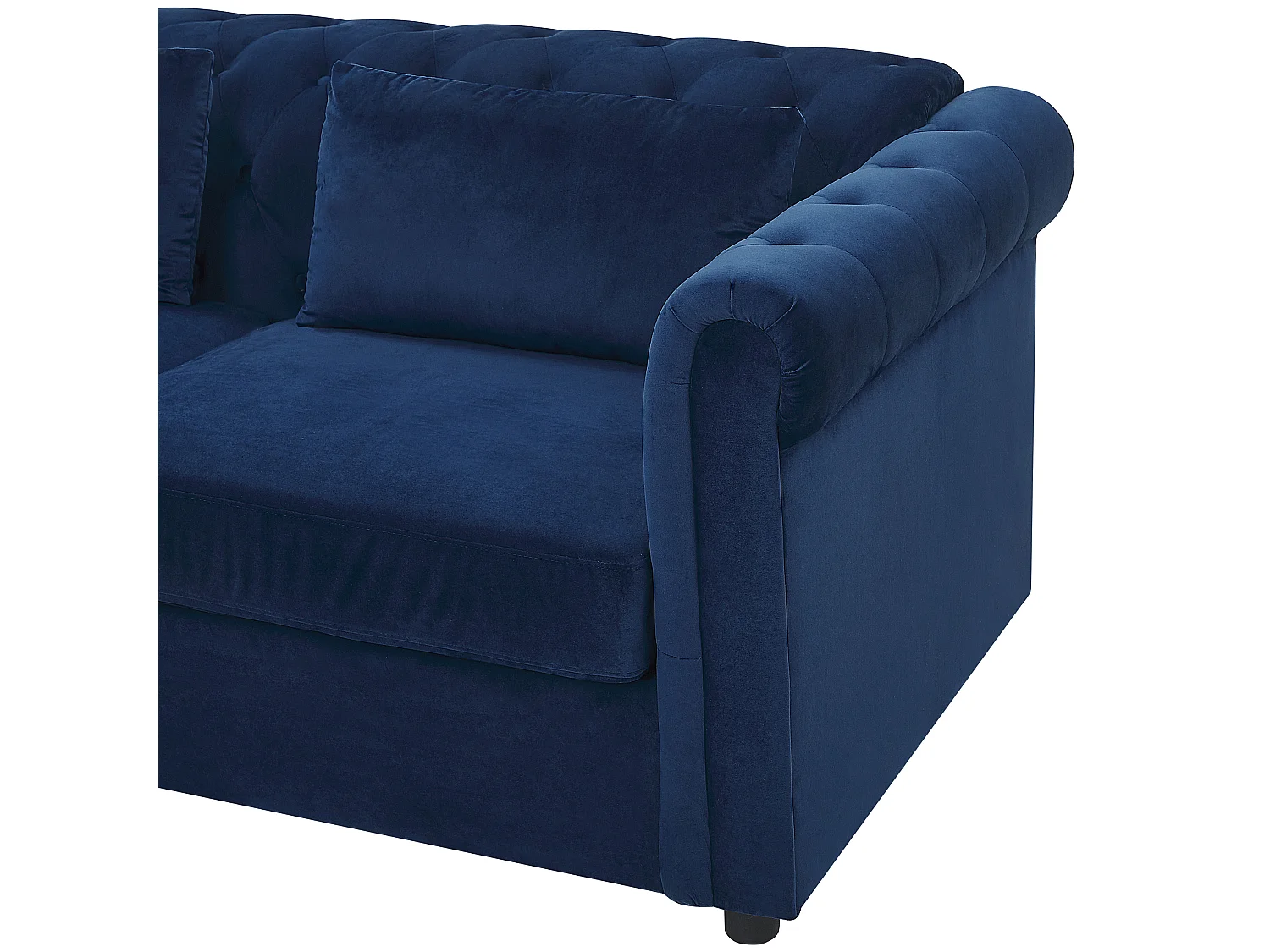 Schlafsofa CHESTERFIELD Samtstoff Blau 3-Sitzer