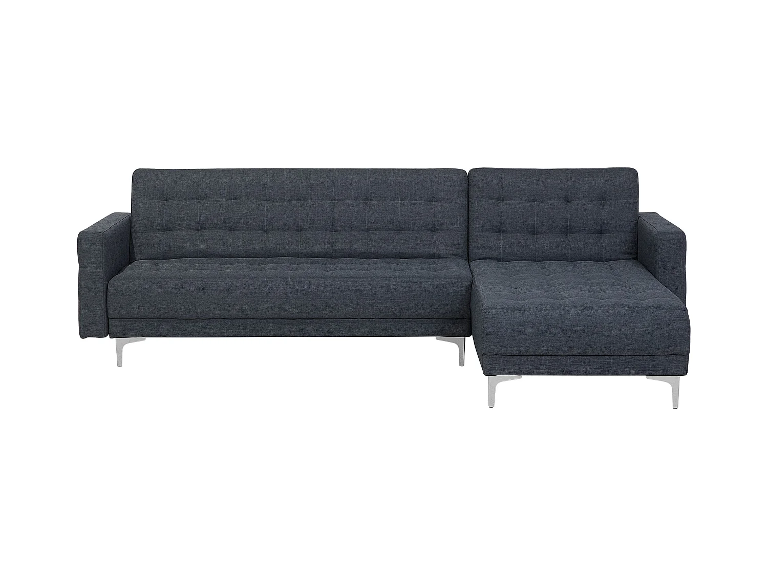 Canapé Angle à droite en Tissu Gris Foncé 4 Places Dossier Réglable Chic Aberdeen