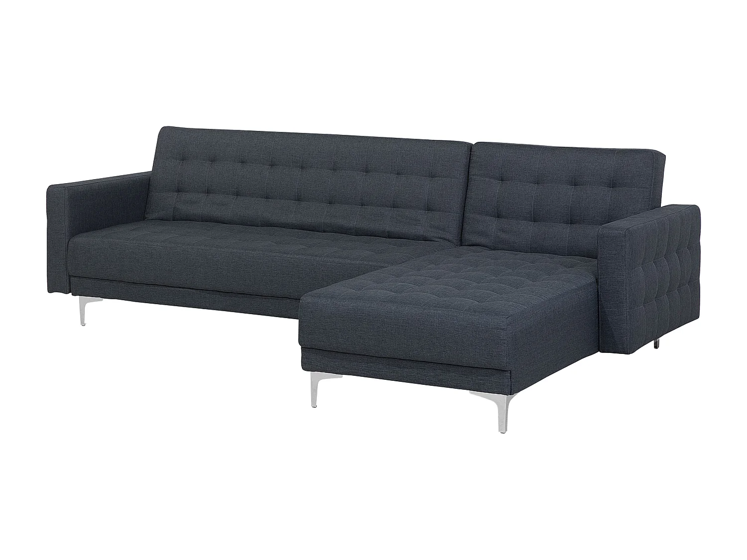 Divano letto angolare modulare ABERDEEN Tessuto Grigio scuro 4 posti Lato Sinistro