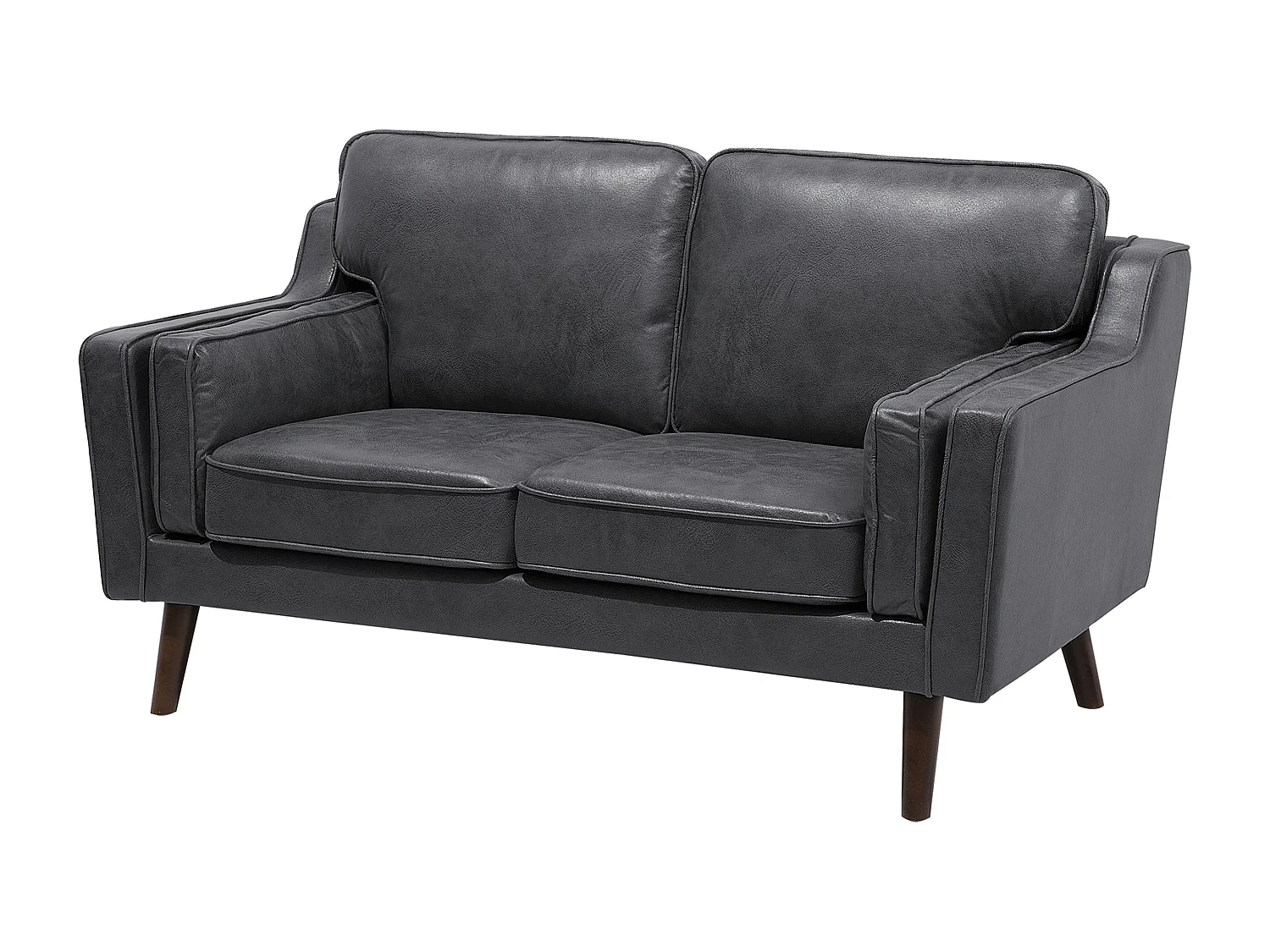 Sofa LOKKA Ekoskóra Szary dla 2 osób