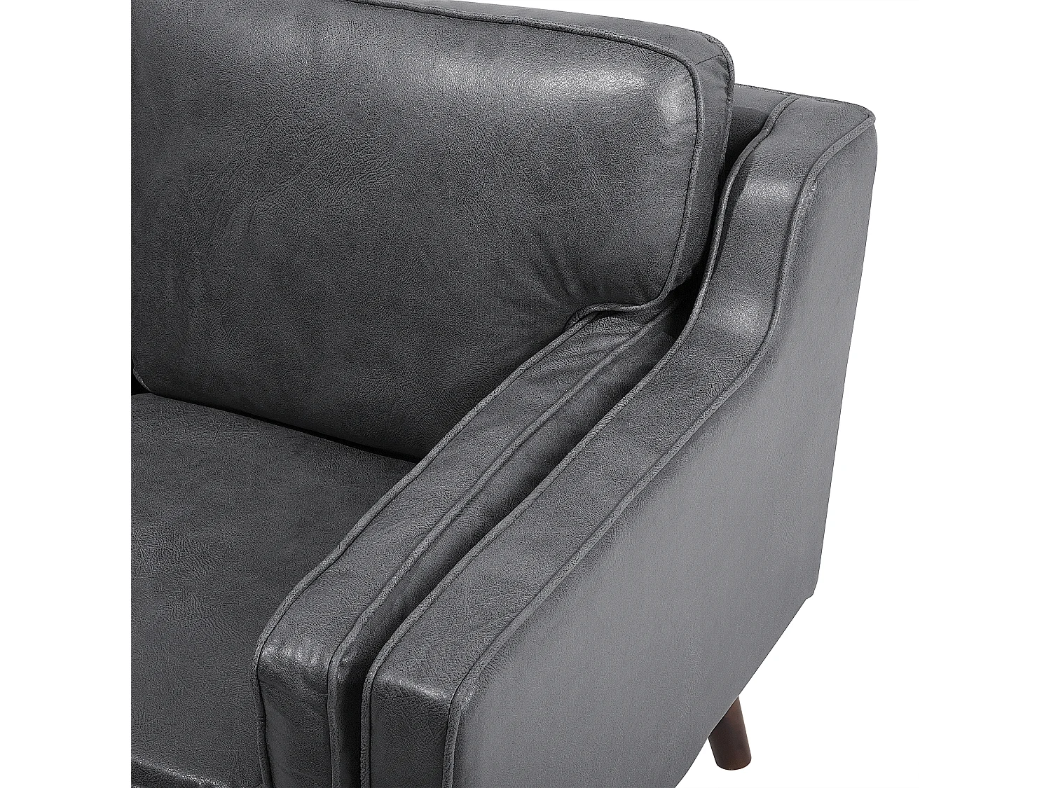 Trendy Sofa in Lederoptik in Grau Polstersofa 2-Sitzer Lokka