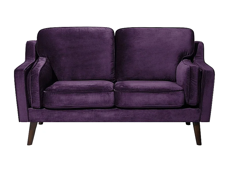 Trendy Sofa aus Samtstoff in Violett Couch 2-Sitzer Lokka