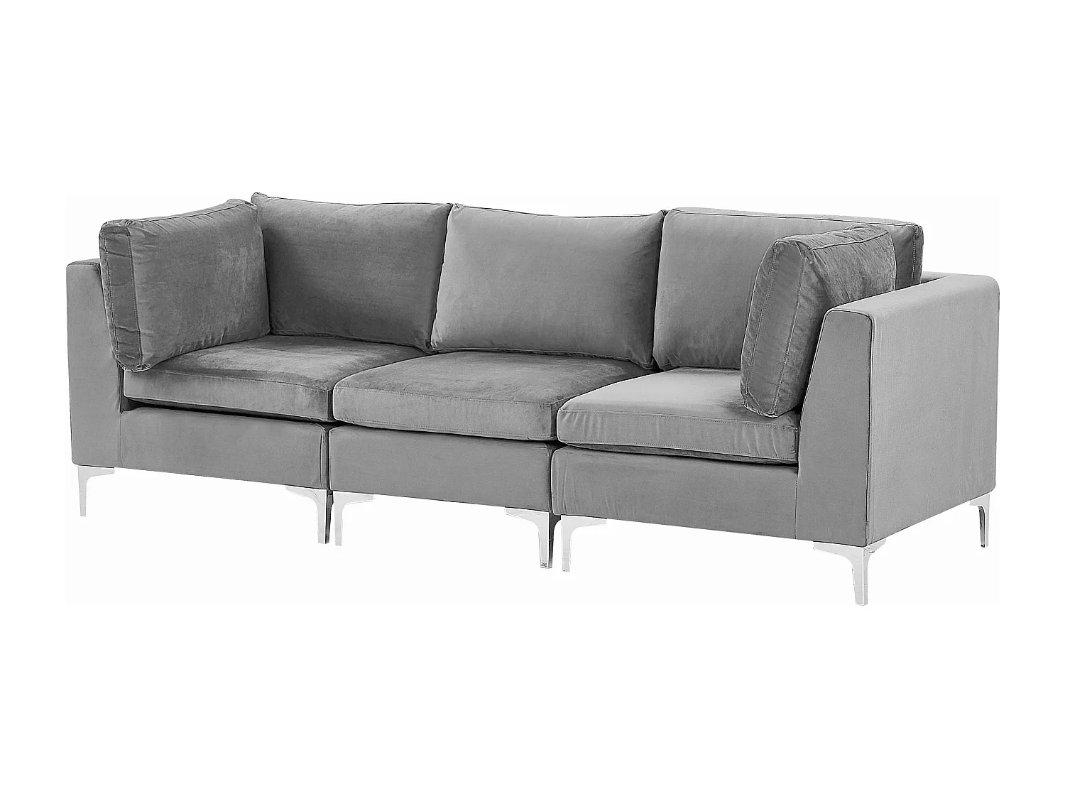 Sofá modular EVJA Veludo Cinzento 3 lugares