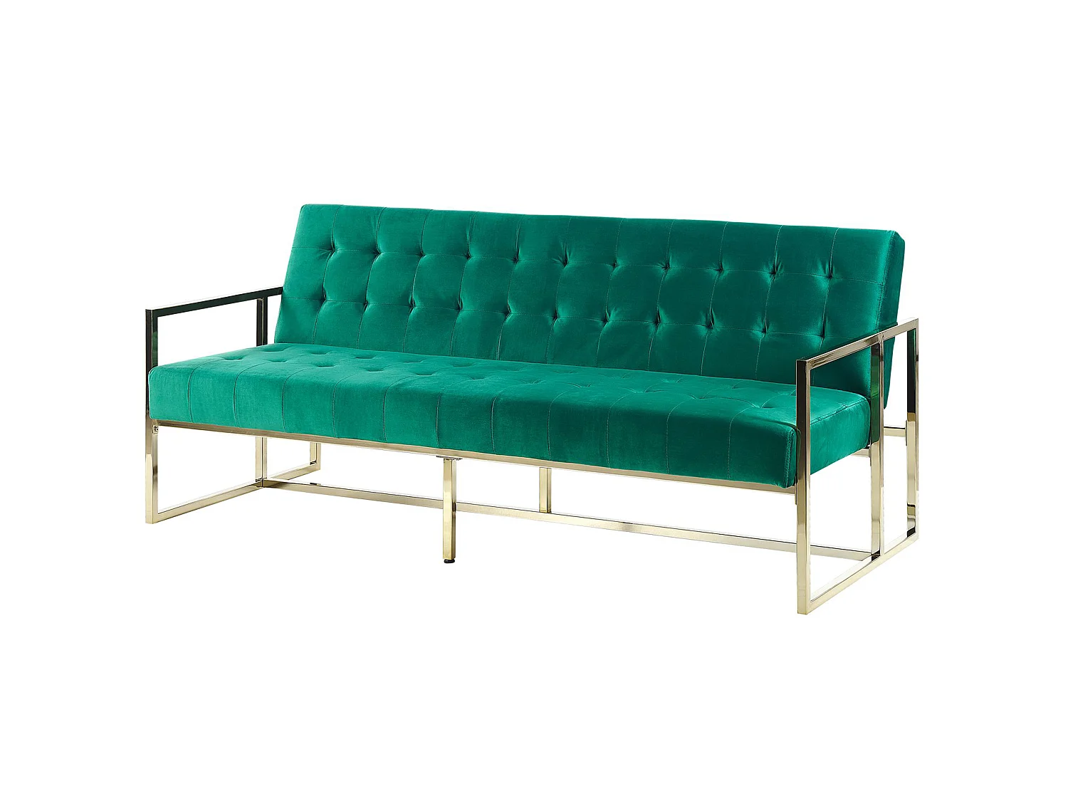 Canapé convertible clic-clac 3 places en velours vert MARSTAL