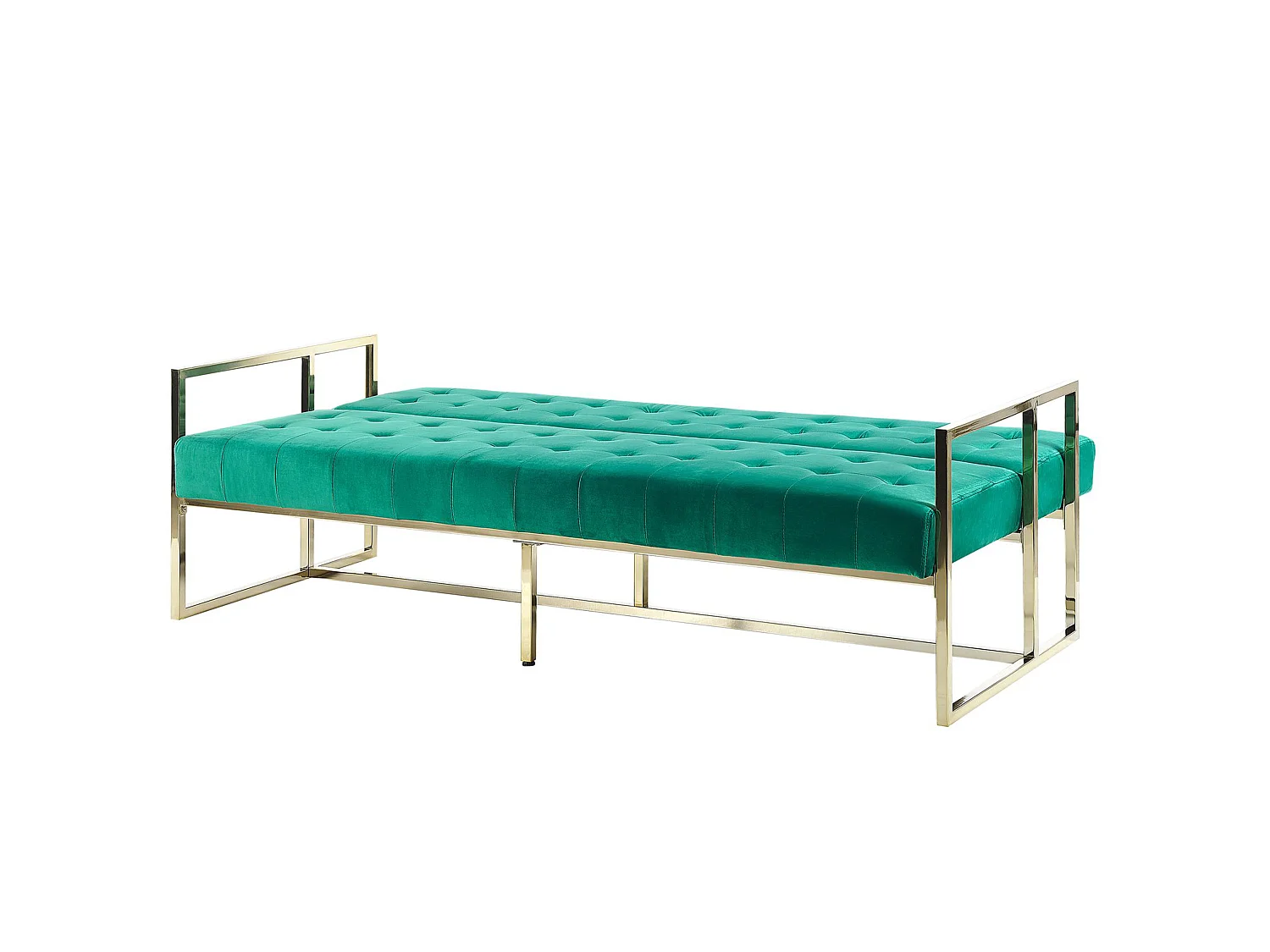 Canapé convertible clic-clac 3 places en velours vert MARSTAL