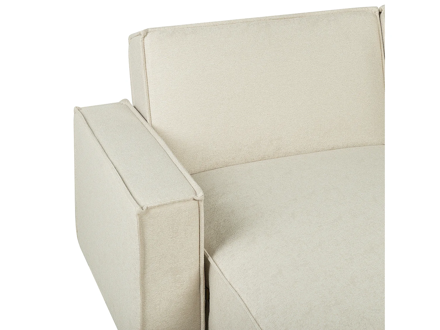 Sofá cama esquinero ROMEDAL Tela Beige 3 plazas Derecha