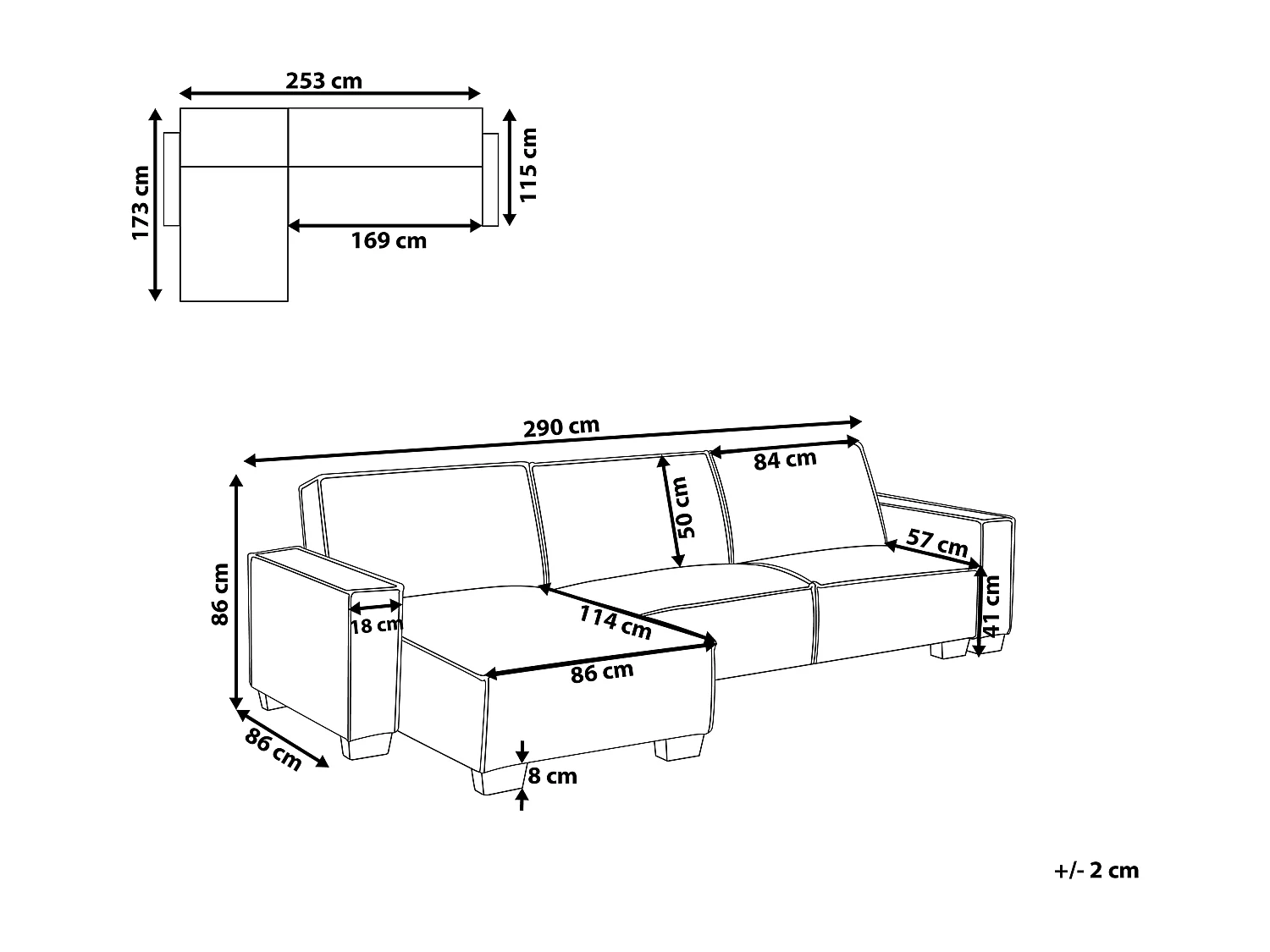 3-Sitzer Ecksofa rechts L-förmig Stoff hellbeige mit Schlaffunktion Romedal