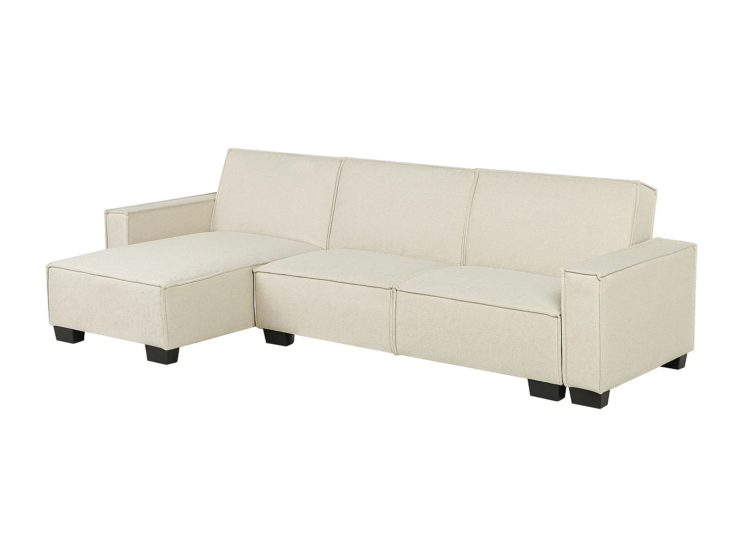 Divano letto angolare ROMEDAL Tessuto Beige 3 posti Lato destro