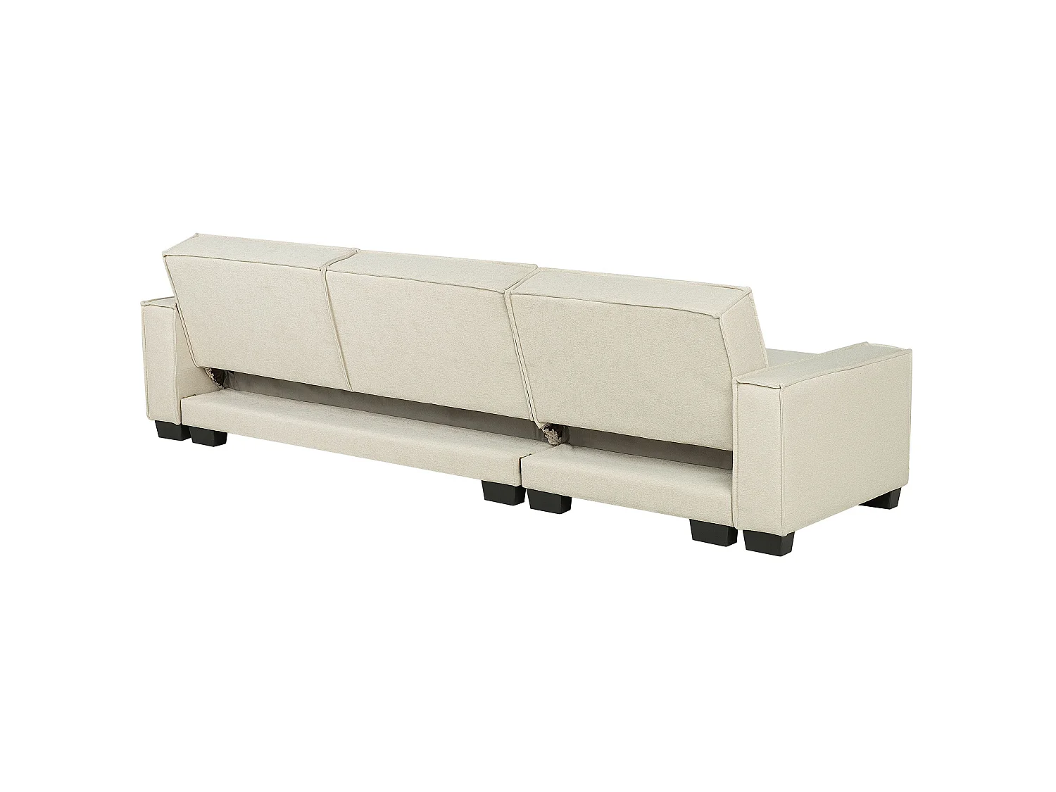 Canapé d'angle convertible clic-clac 3 places en coton Beige BELIANI