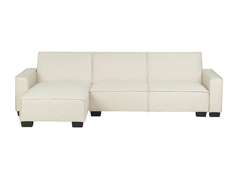 Divano letto angolare ROMEDAL Tessuto Beige 3 posti Lato destro