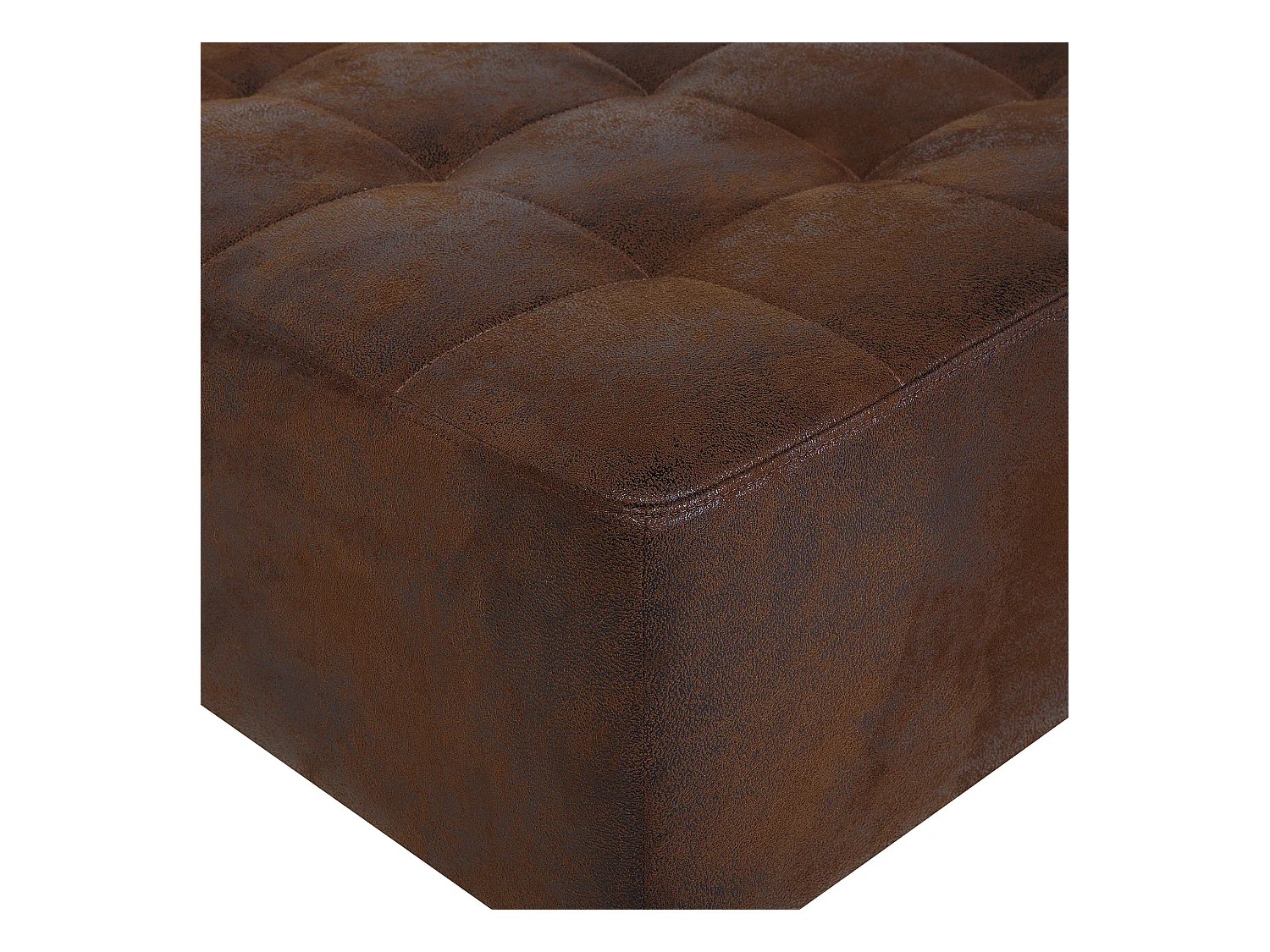 Canapé Angle à gauche Modulable Convertible Cuir PU Marron Classique Aberdeen