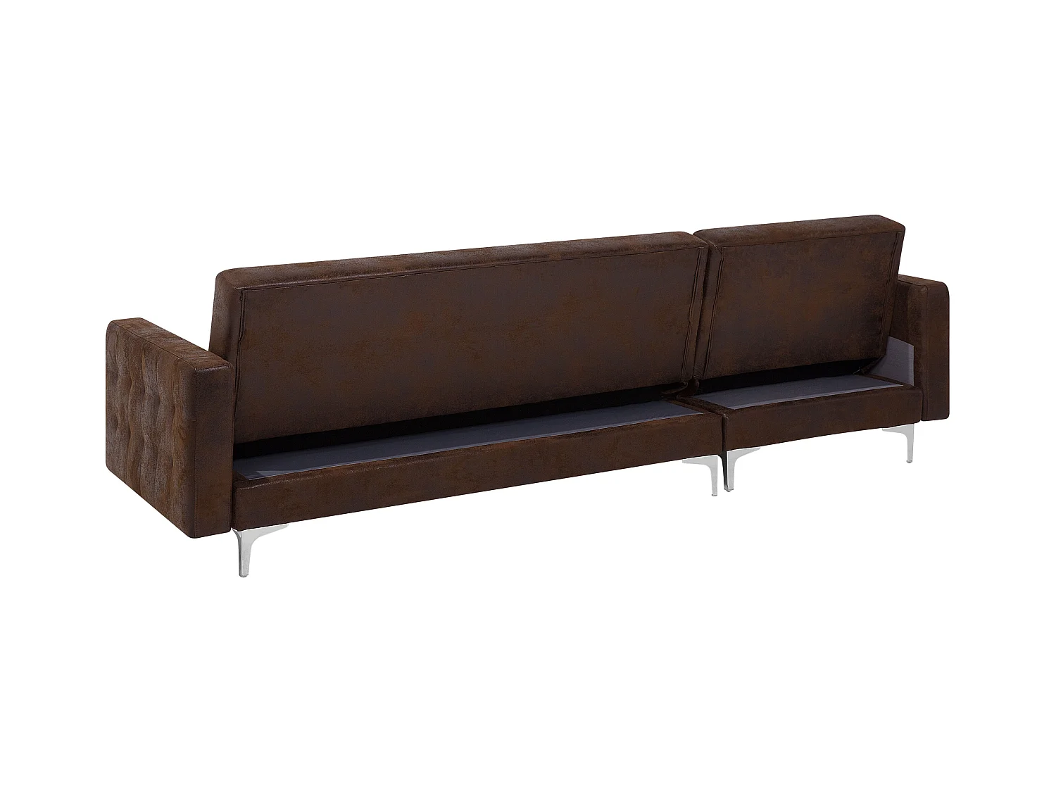 Canapé Angle à gauche Modulable Convertible Cuir PU Marron Classique Aberdeen