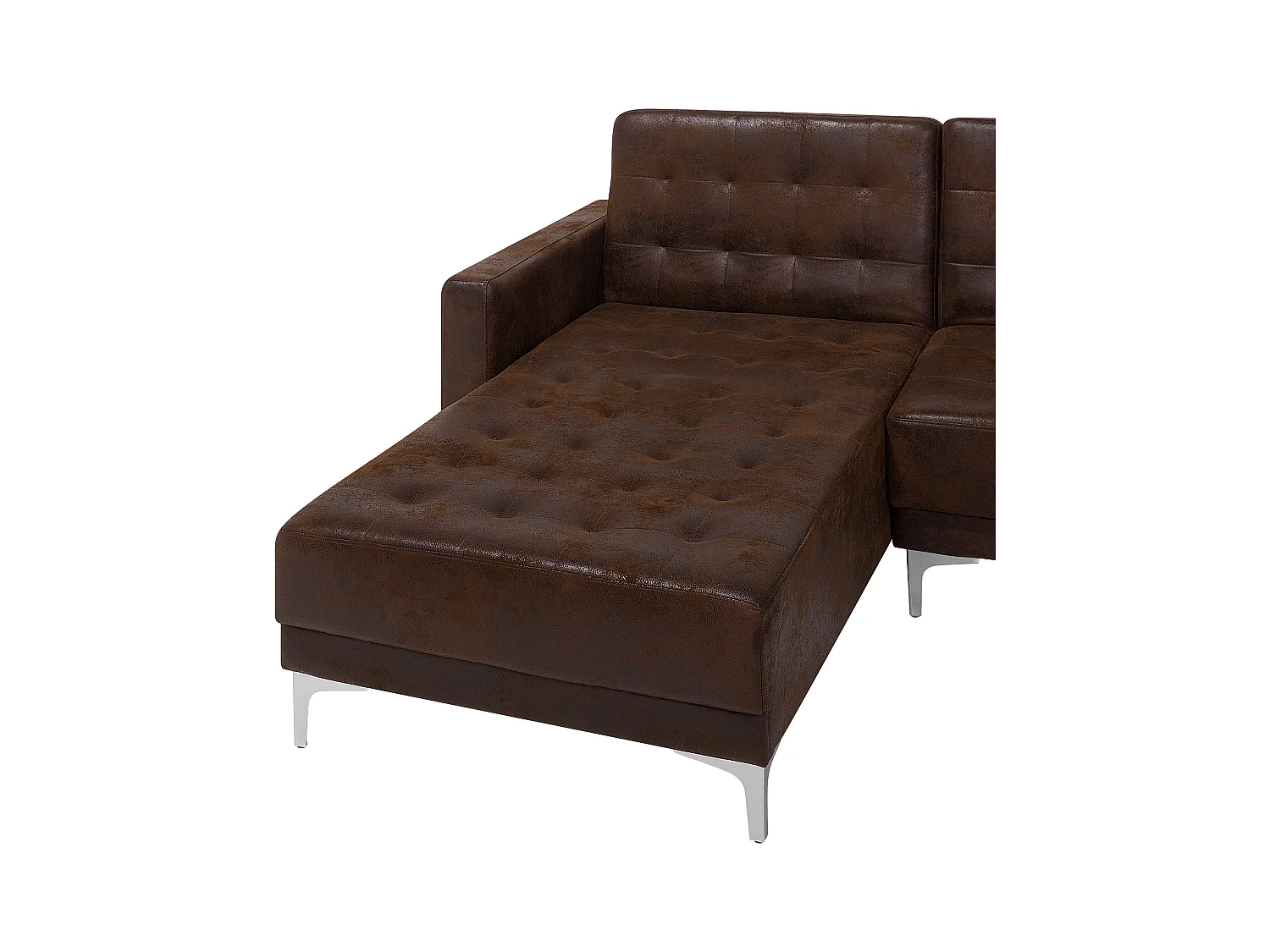 Canapé Angle à gauche Modulable Convertible Cuir PU Marron Classique Aberdeen