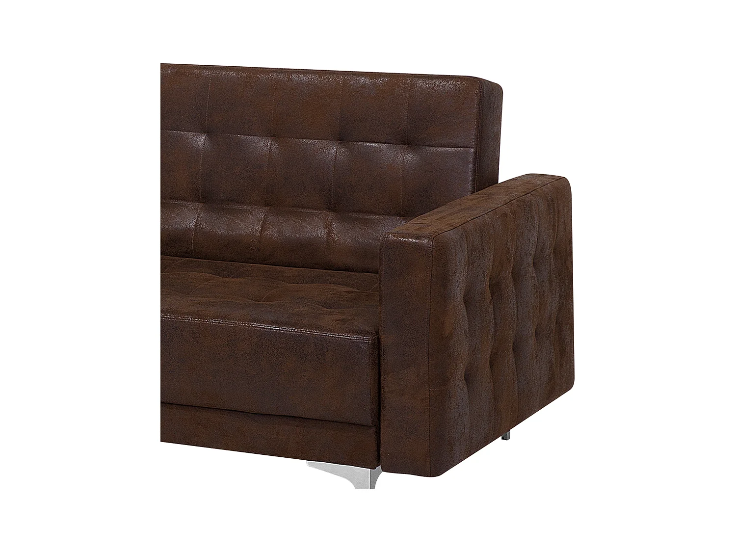 Canapé Angle à gauche Modulable Convertible Cuir PU Marron Classique Aberdeen