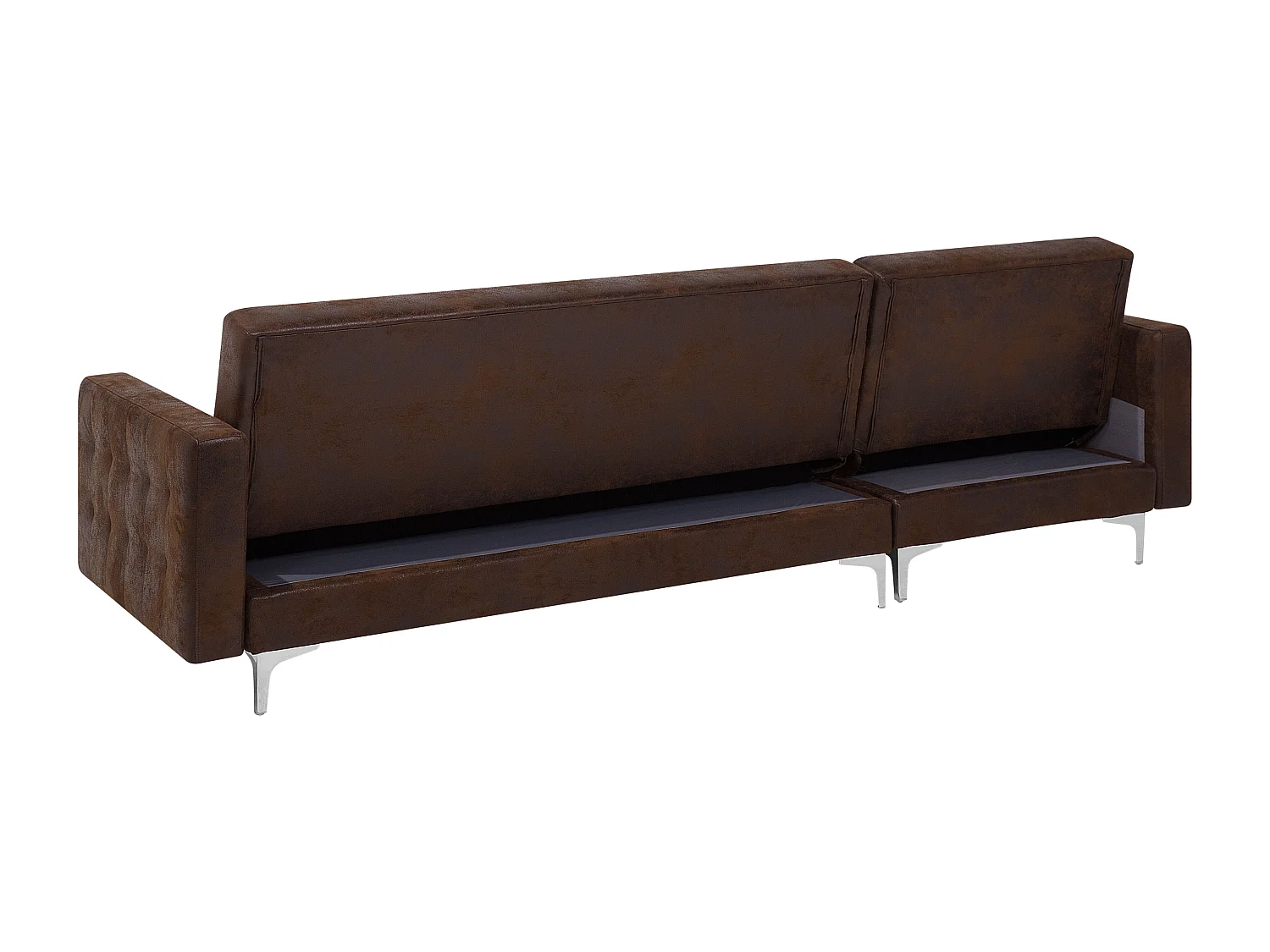 Canapé Angle à gauche Modulable Convertible Cuir PU Marron Classique Aberdeen