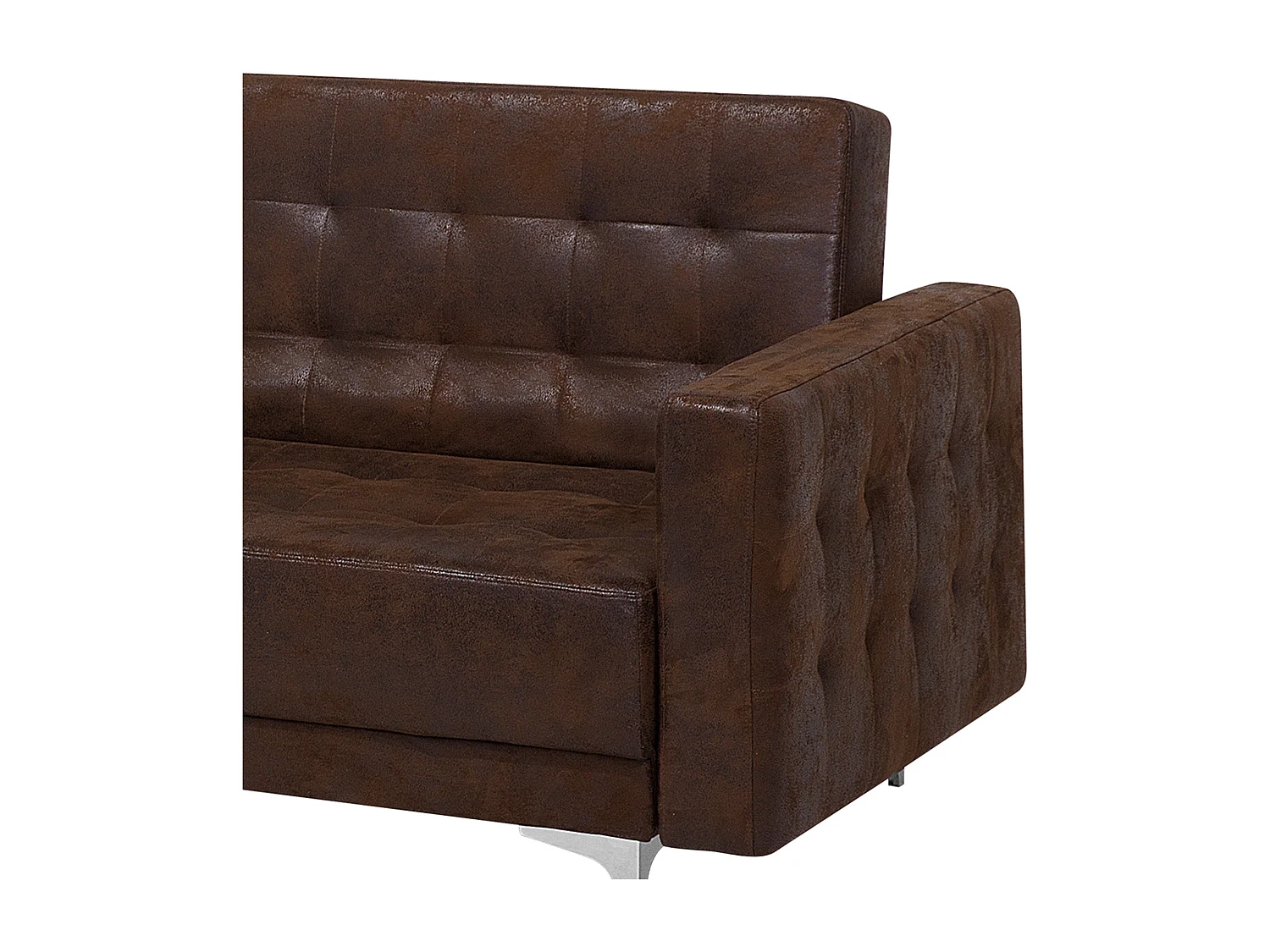 Canapé Angle à gauche Modulable Convertible Cuir PU Marron Classique Aberdeen