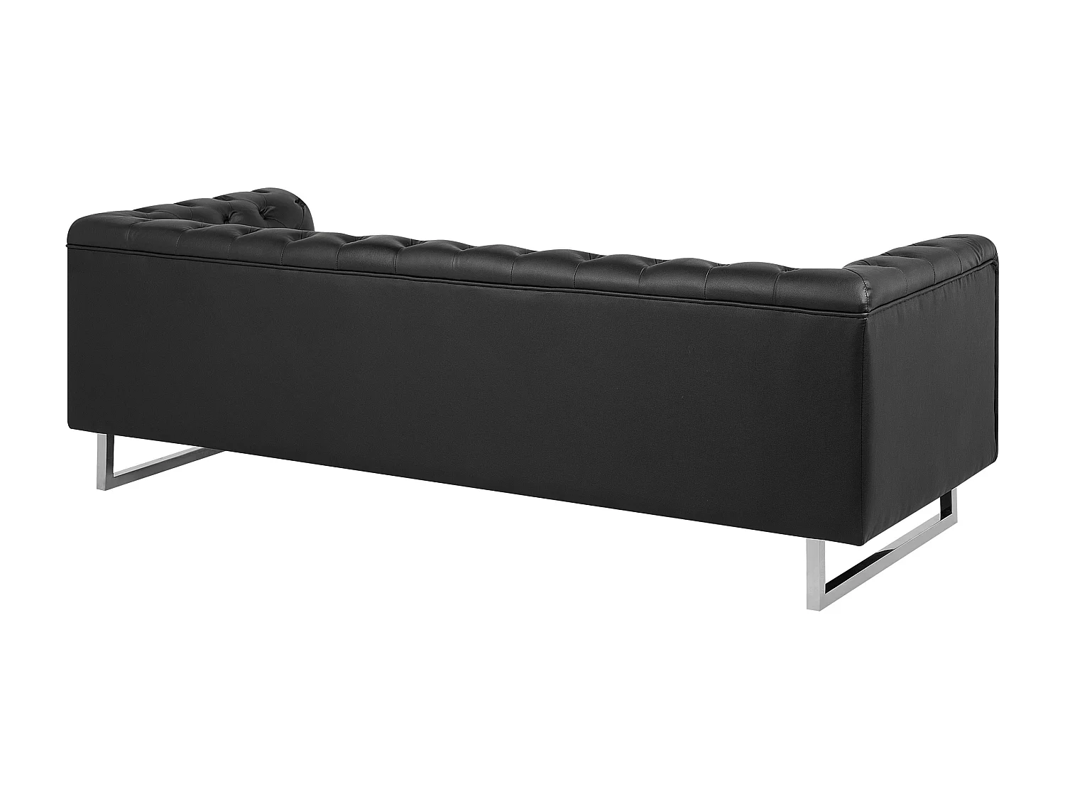 Klassisches 3er Sofa Kunstleder Chesterfield Stil schwarz Vissland