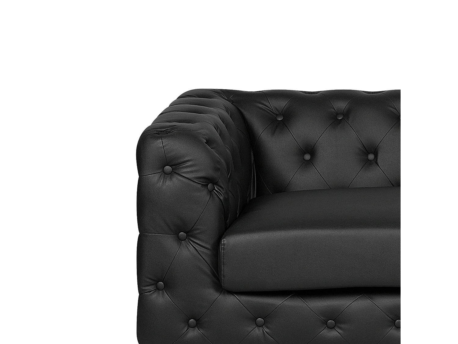 Klassisches 3er Sofa Kunstleder Chesterfield Stil schwarz Vissland