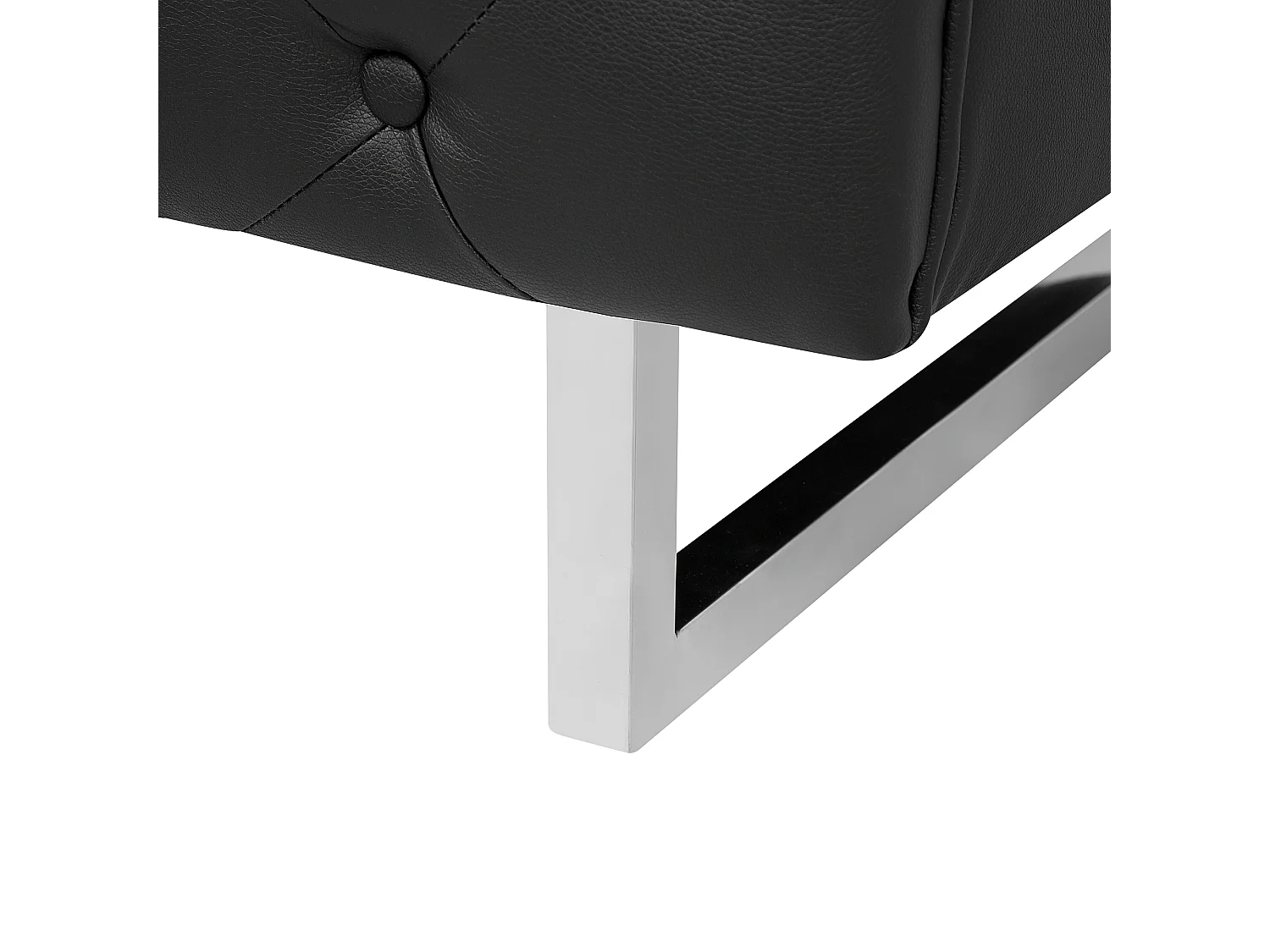 Klassisches 3er Sofa Kunstleder Chesterfield Stil schwarz Vissland