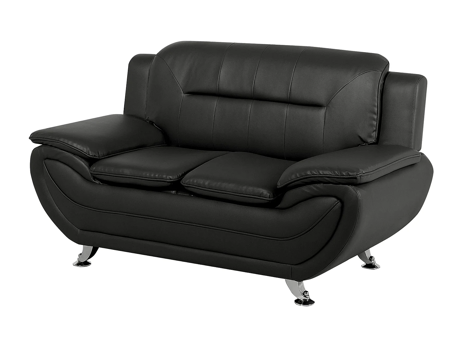 Canapé 2 places LEIRA Cuir PU Noir