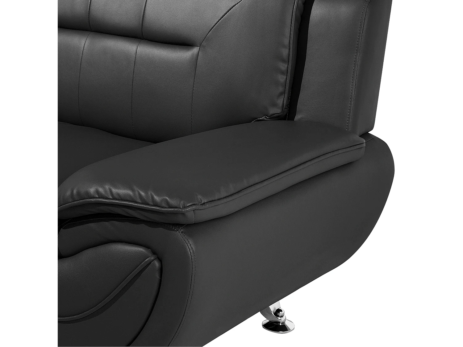 Canapé 2 places LEIRA Cuir PU Noir