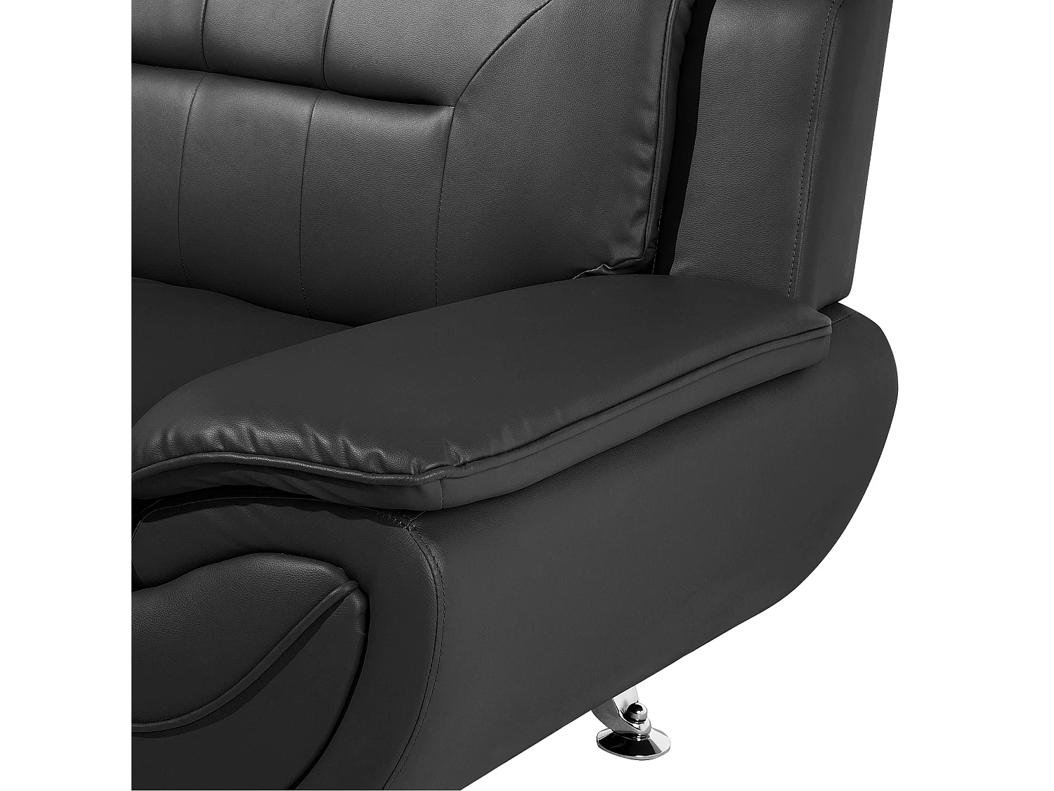 Canapé 2 places LEIRA Cuir PU Noir