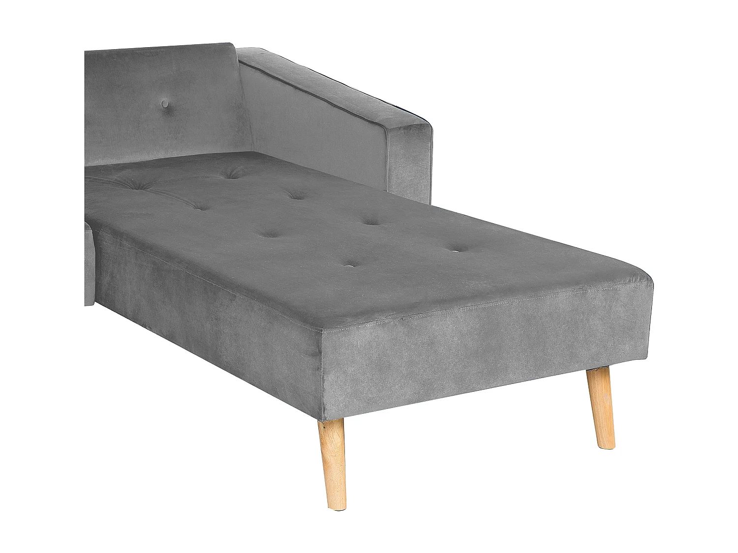 Ecksofa linksseitig Retro Stil Samtstoff grau mit Zierkissen Vadso