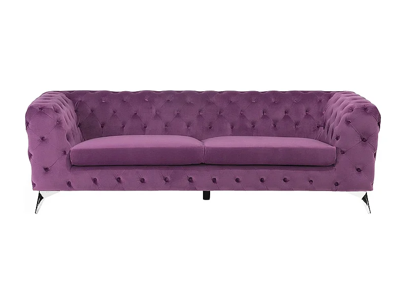 Sofa SOTRA Samtstoff Purpur 3-Sitzer