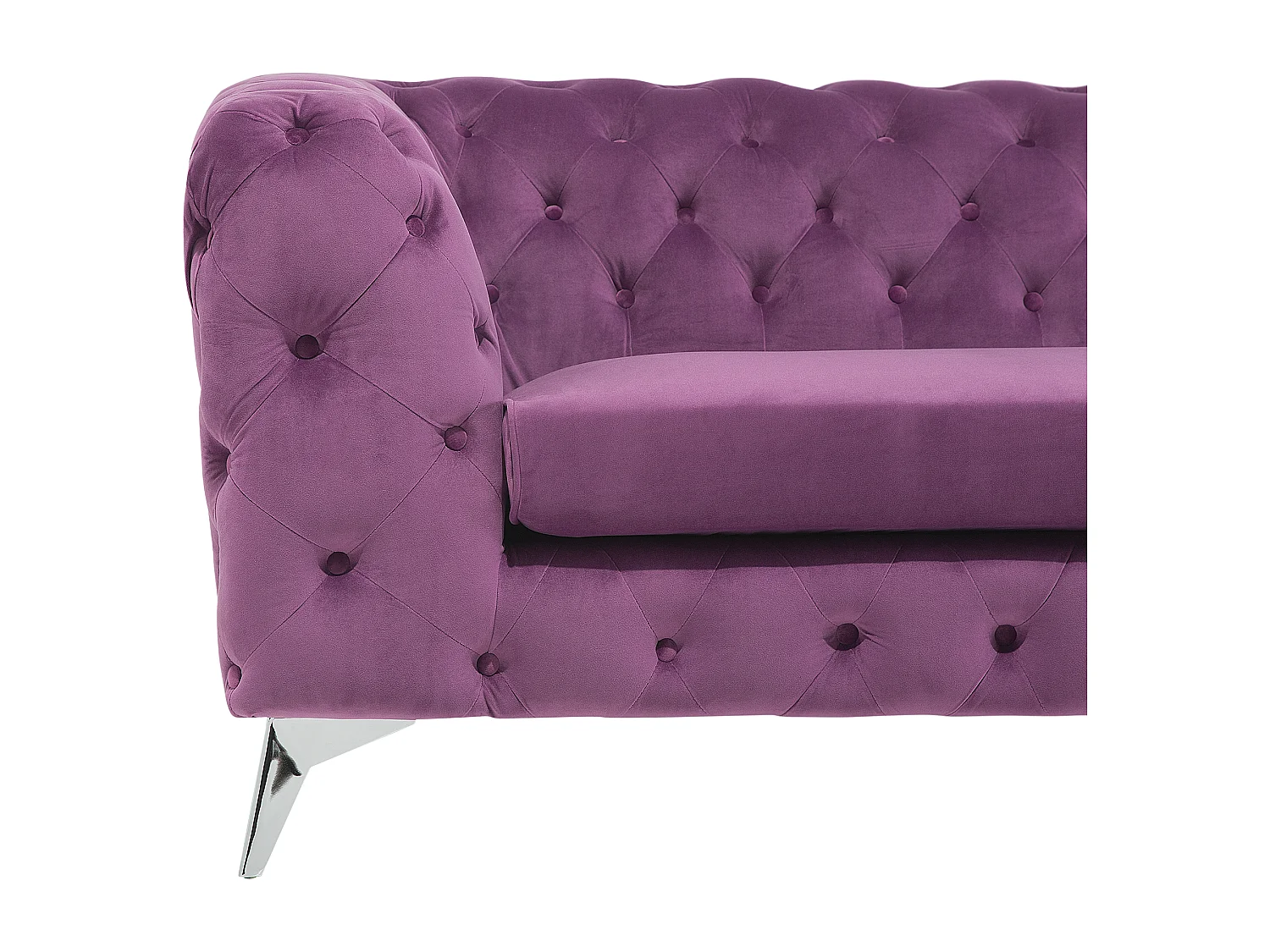 Sofá SOTRA Veludo Roxo 3 lugares