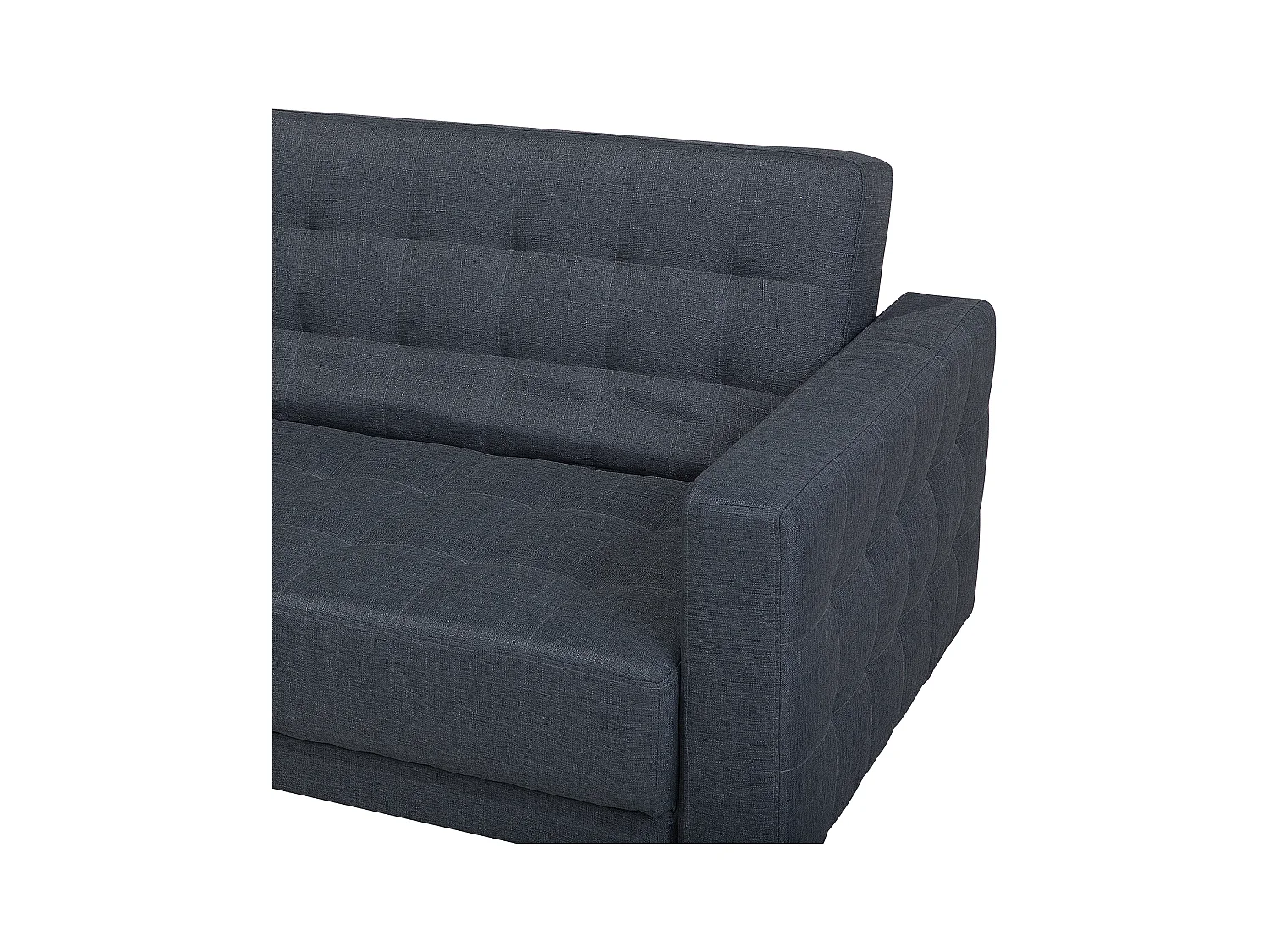 Canapé Angle à gauche en Tissu Gris Foncé 4 Places Dossier Réglable Chic Aberdeen