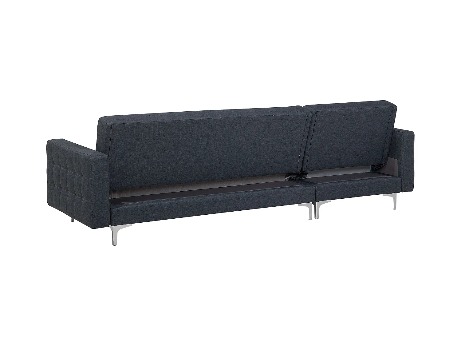 Canapé Angle à gauche en Tissu Gris Foncé 4 Places Dossier Réglable Chic Aberdeen