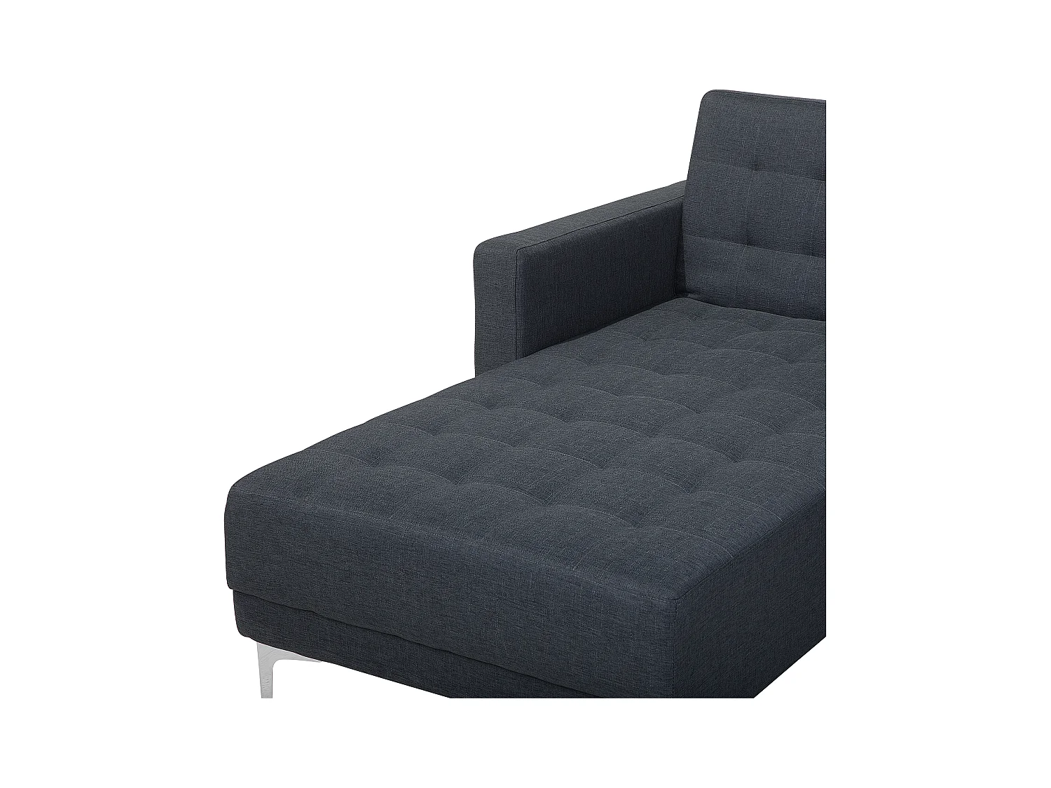 Canapé Angle à gauche en Tissu Gris Foncé 4 Places Dossier Réglable Chic Aberdeen