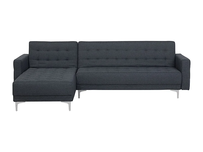 Sofá cama esquinero modular ABERDEEN Tela Gris oscuro 4 plazas Derecha