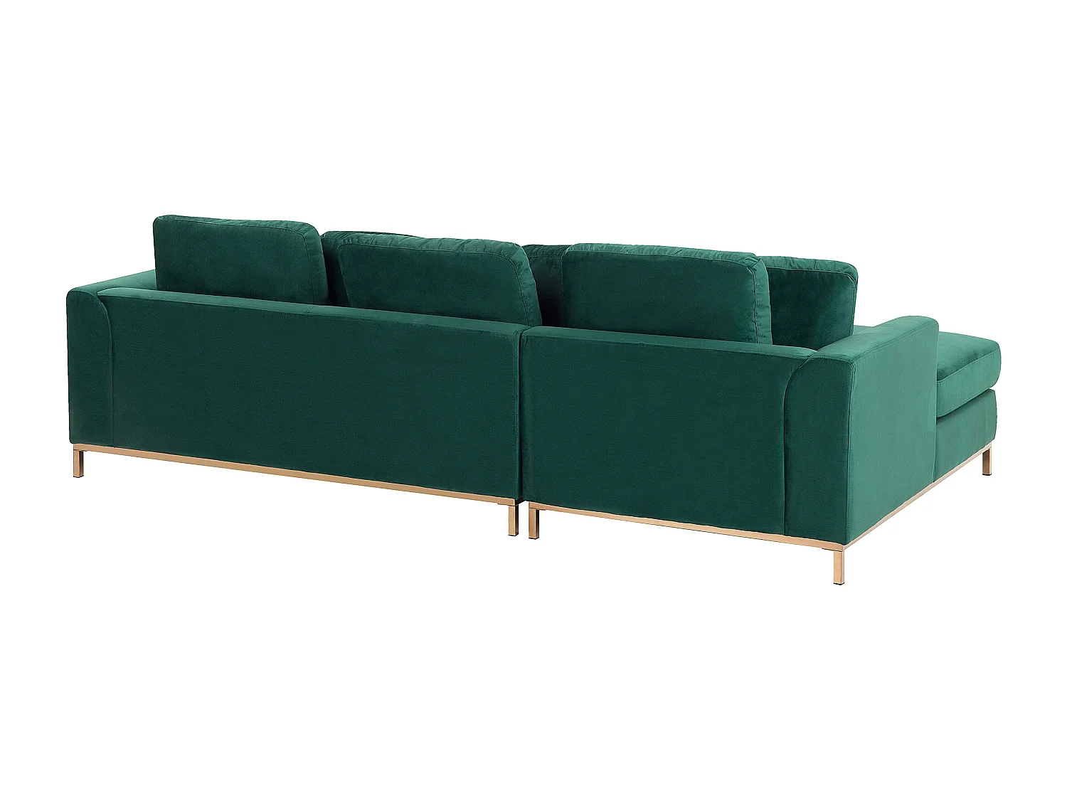 Canapé Angle à gauche en Velours Vert Dossier Matelassé Housses Amovibles Oslo