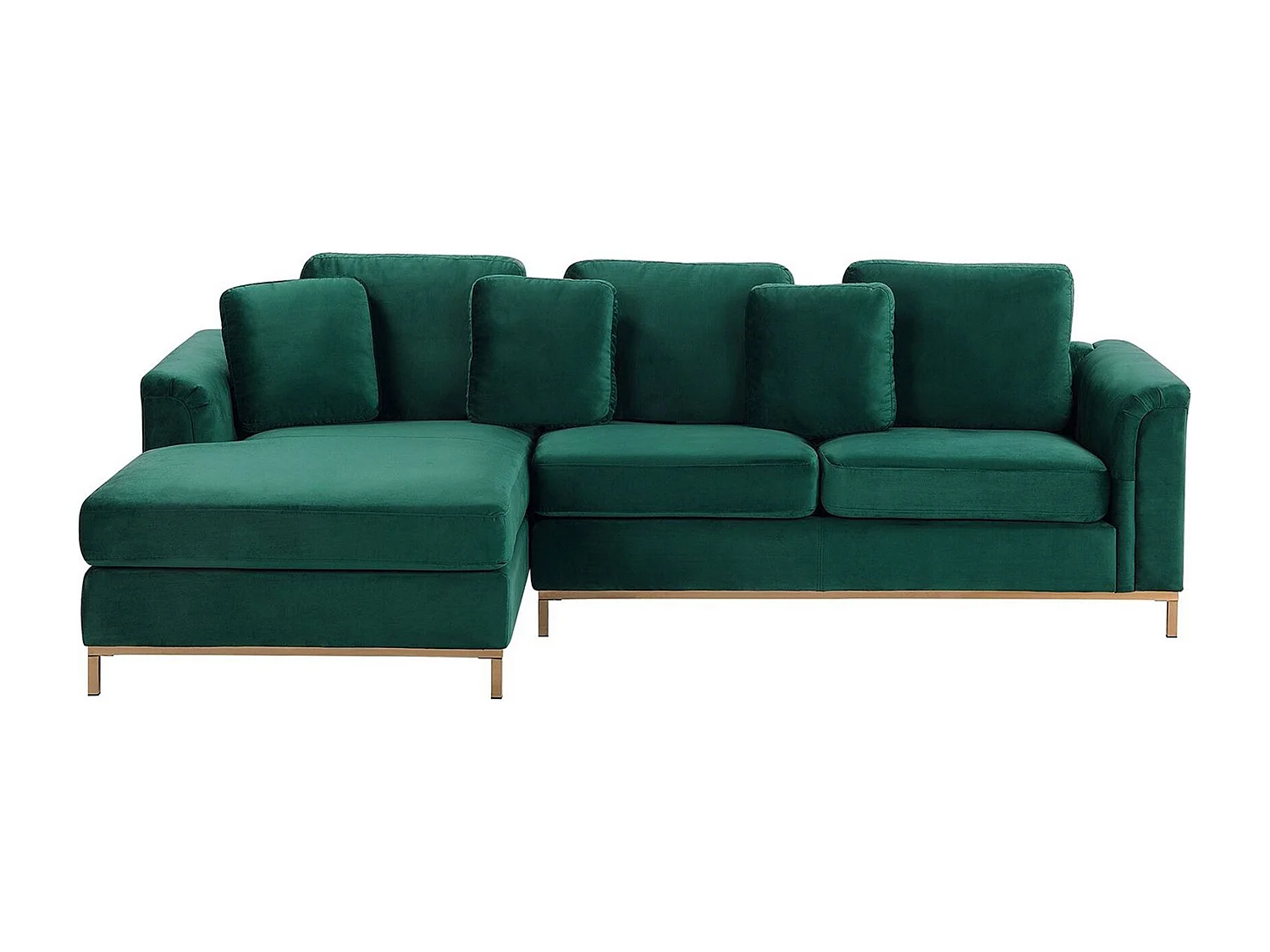 Narożnik OSLO Welur Ciemnozielony dla 4 osób Prawostronny