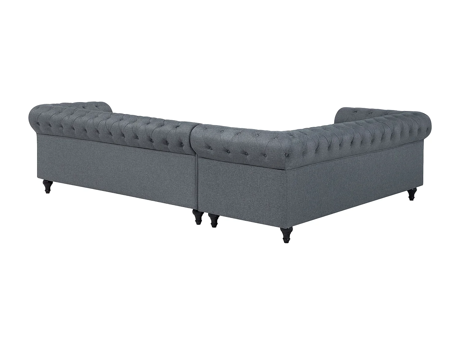 Divano angolare CHESTERFIELD Tessuto Grigio 6 posti Lato destro