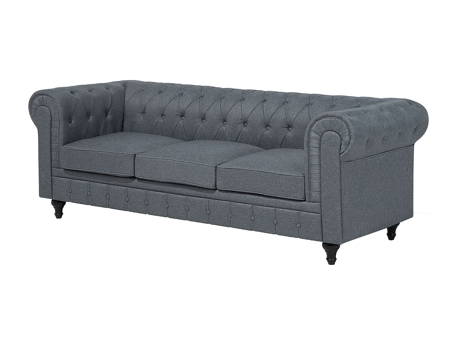 Divano angolare CHESTERFIELD Tessuto Grigio 6 posti Lato destro