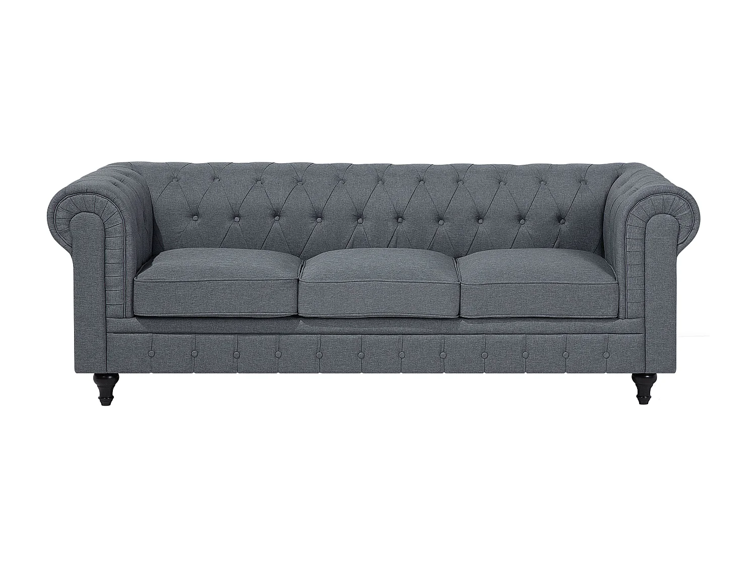 Hoekbank CHESTERFIELD Stof Grijs 6-zitter Rechterzijde