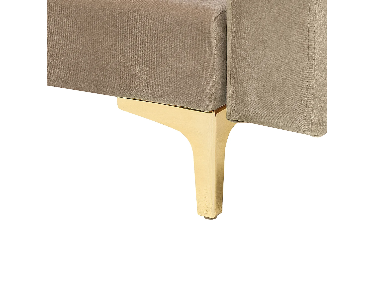 Modulaire hoekslaapbank ABERDEEN Fluweel Zandbeige 4-zitter Linkerzijde